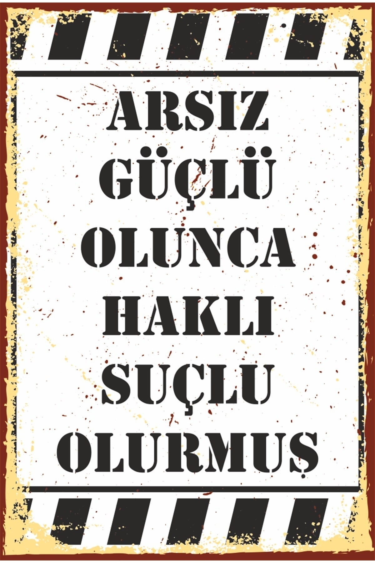 Rightly Guilty Funny Quotes Graffiti Retro Wooden Poster
