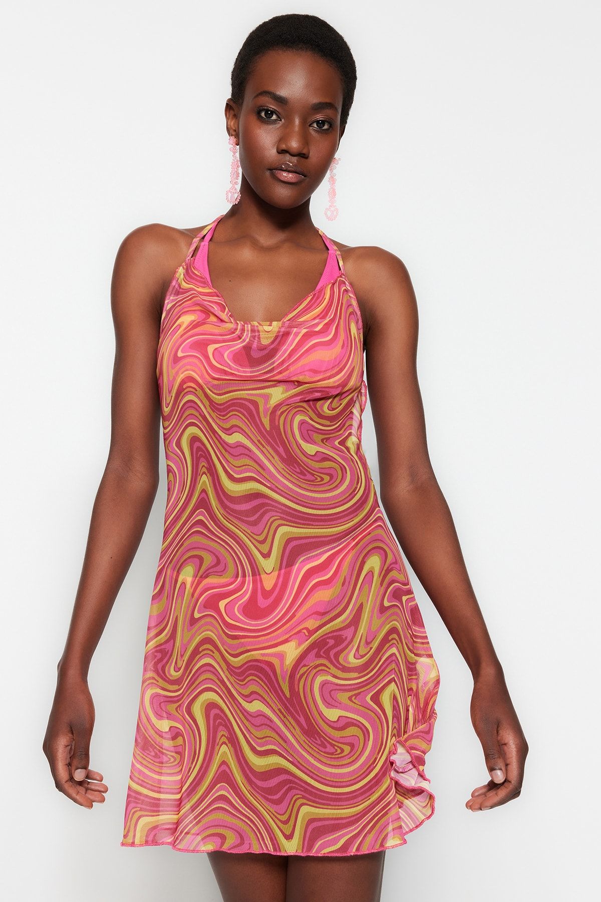 Warehouse jacquard midi new arrivals dress in blush red