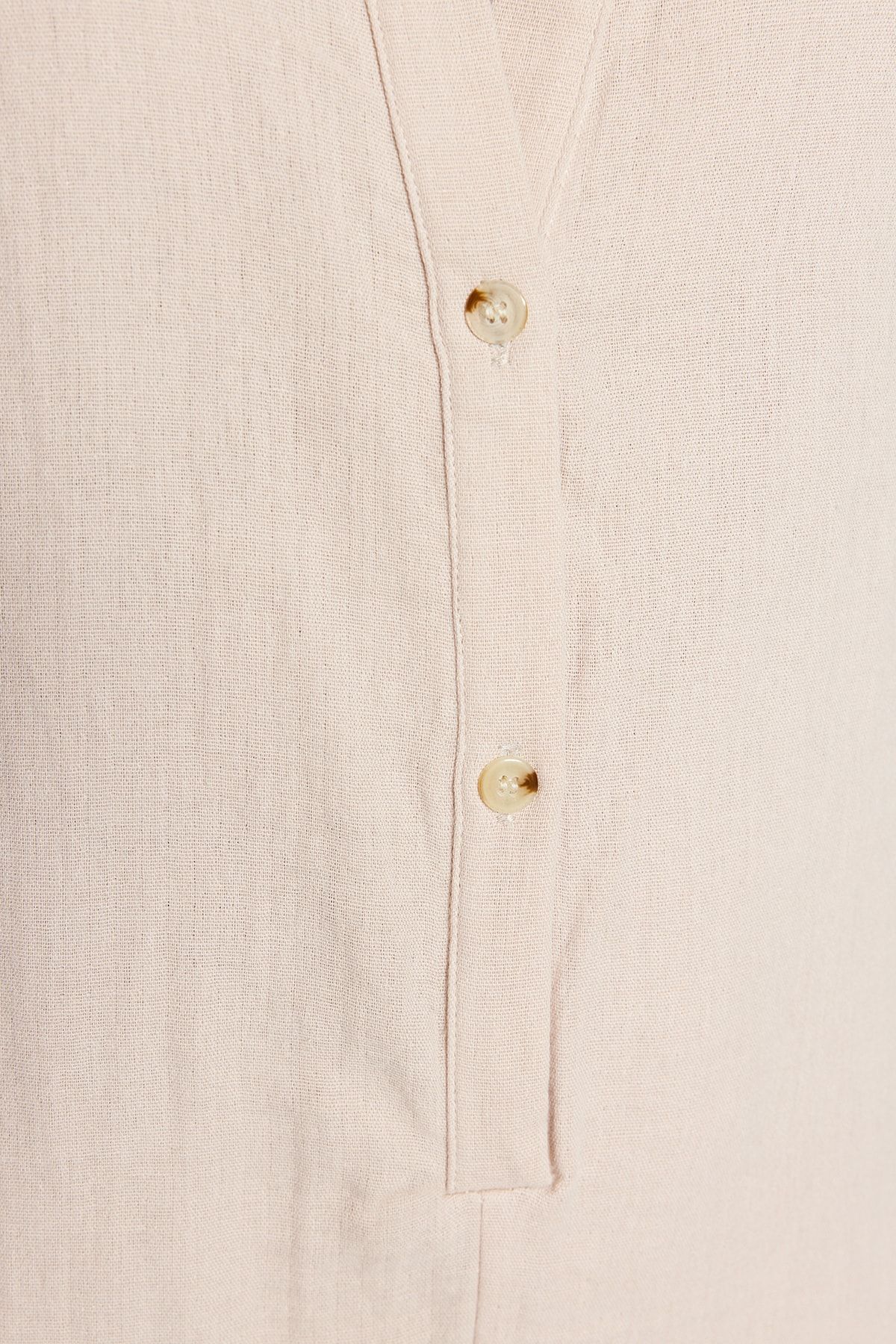 Trendyol Collection-Ολόσωμη φόρμα παραλίας Ecru Wide Fit Woven Muslin TBESS23TU00001 4