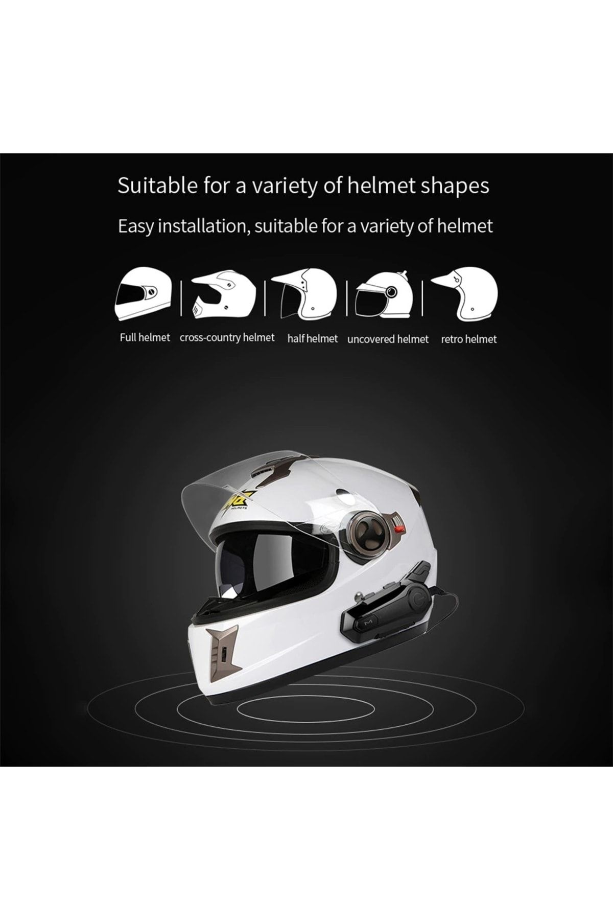 Kask Interkom Motosiklet Bluetooth Kulaklık Için Intercomunicador Interkom Kulaklık Kablosuz #4