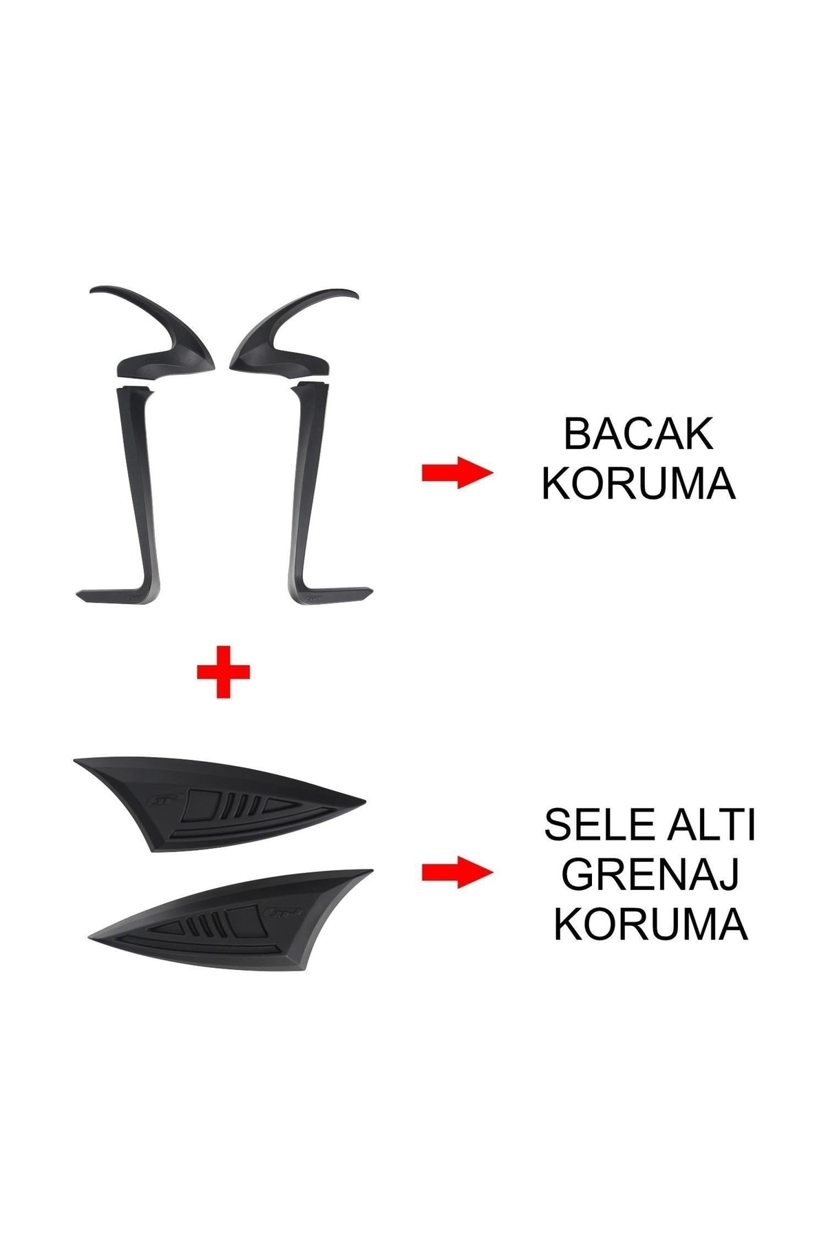 GP KOMPOZİT Honda Dio 2021-2023 uyumlu Bacak Ve Sele Altı Grenaj Koruma Seti Siyah