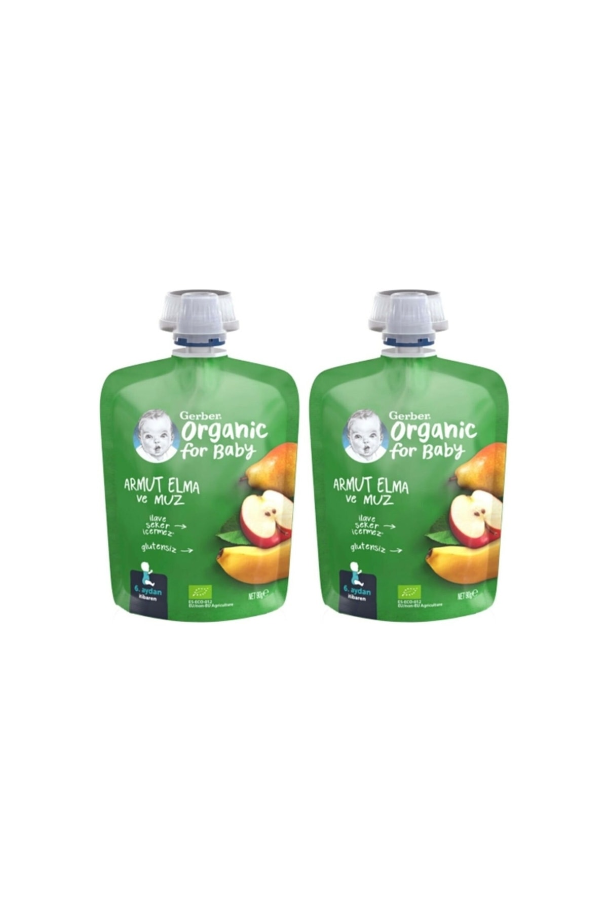 GERBER Organik Elmalı Ve Muzlu Armut Püresi 90g X 2 Adet