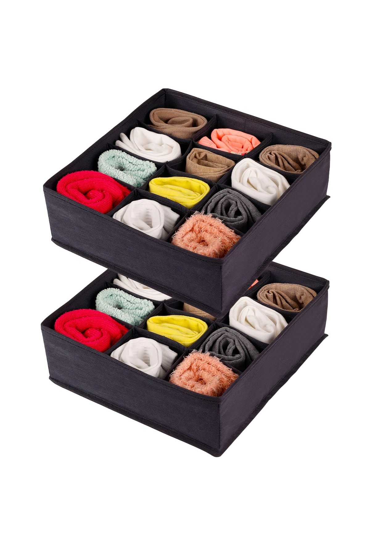 REKHOME Set De 2 Dulapuri Pentru Cameră Pentru Copii, Albastru Bleumarin, Sertar, Organizator De Șosete, Organizator De Acordeon În Fagure - One Size