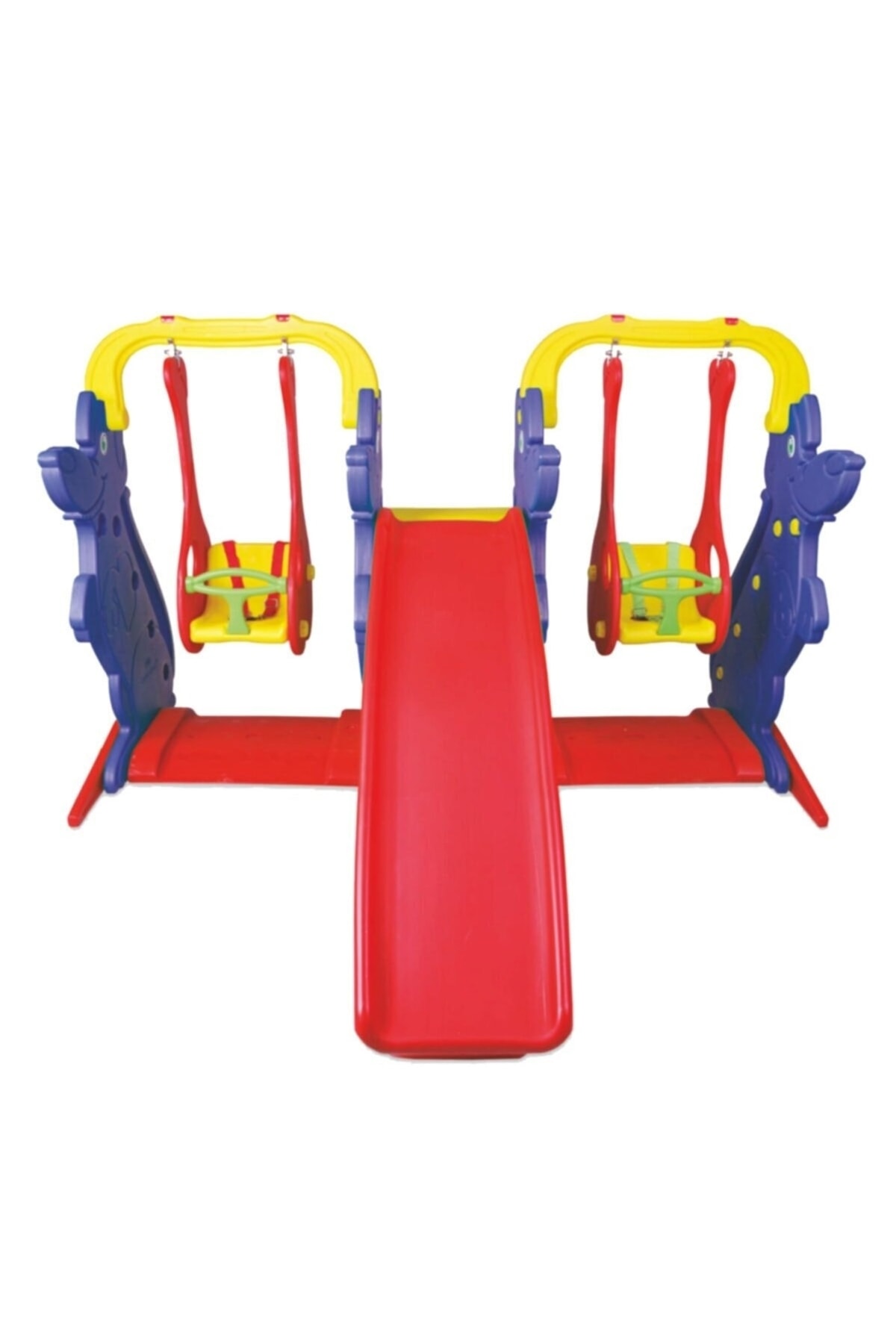 MCL Toys Çocuk Oyun Parkı Kaydırak Ve Çift Salıncak Figürlü Büyük