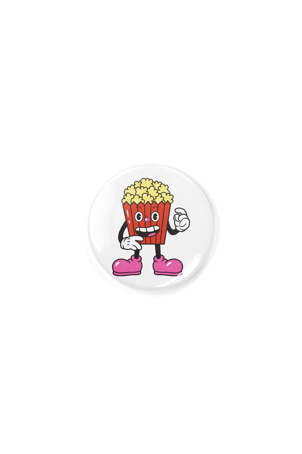 Funny Popcorn Sticker Button Badge