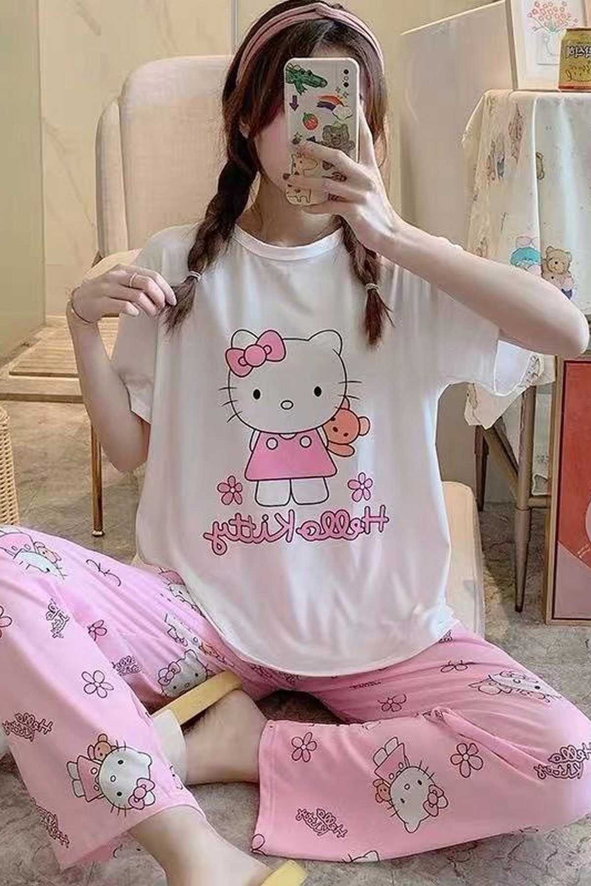 Pembishomewear Pijama Takımı Kadın Hello Kitty Pembe Fiyatı - Trendyol