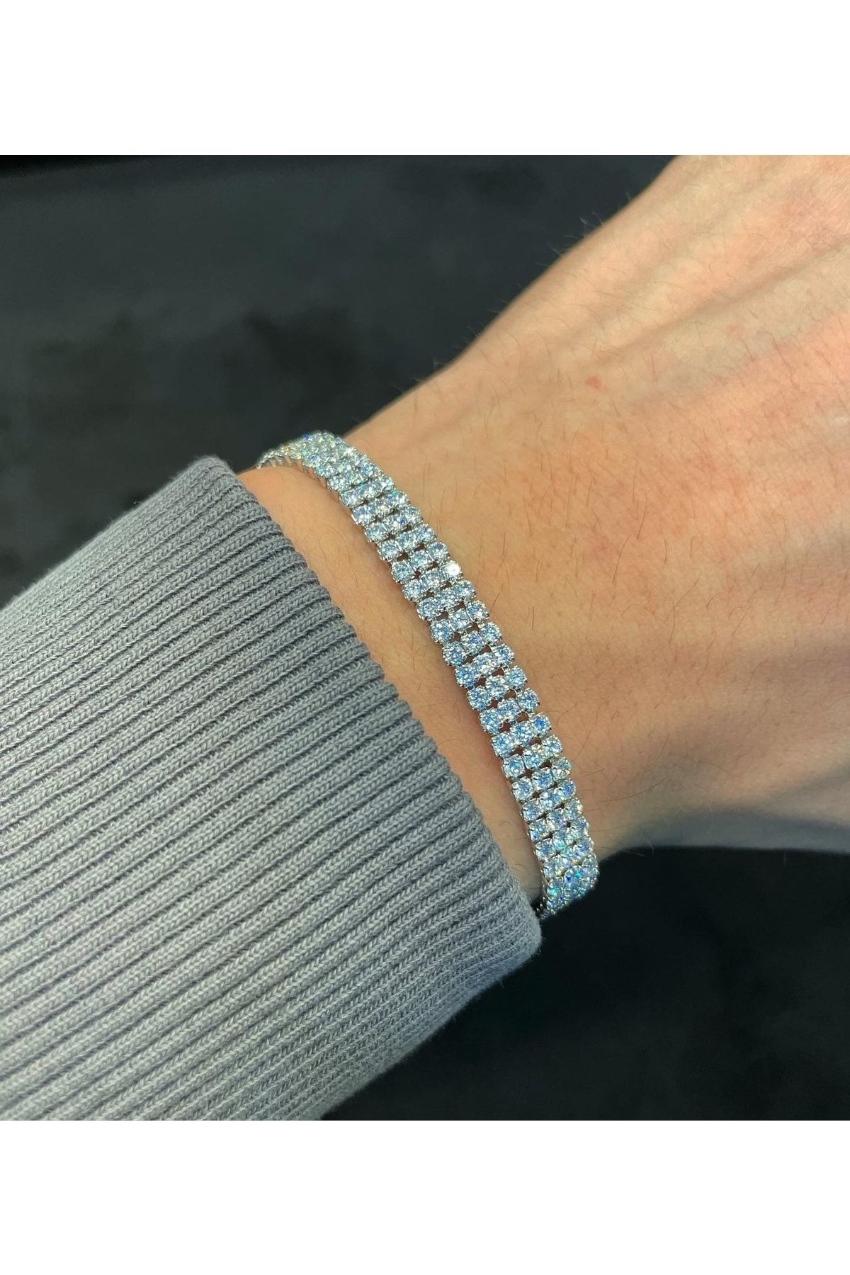 Medusa Jewelry Taşlı Çelik Bileklik Damla Taşlı OH7302