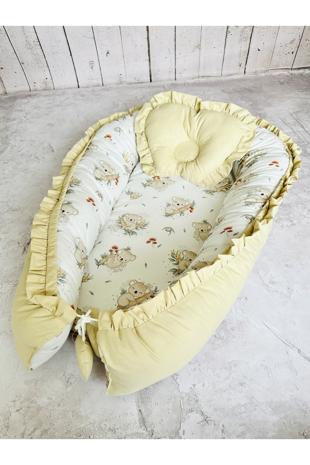 JUNİPERUS Baby Nest Koala Fırfırlı Ortopedik Çift Taraflı Bebek Yatağı Anne Yanı Bebek Yatağı fotoğrafı 3 (önizleme)