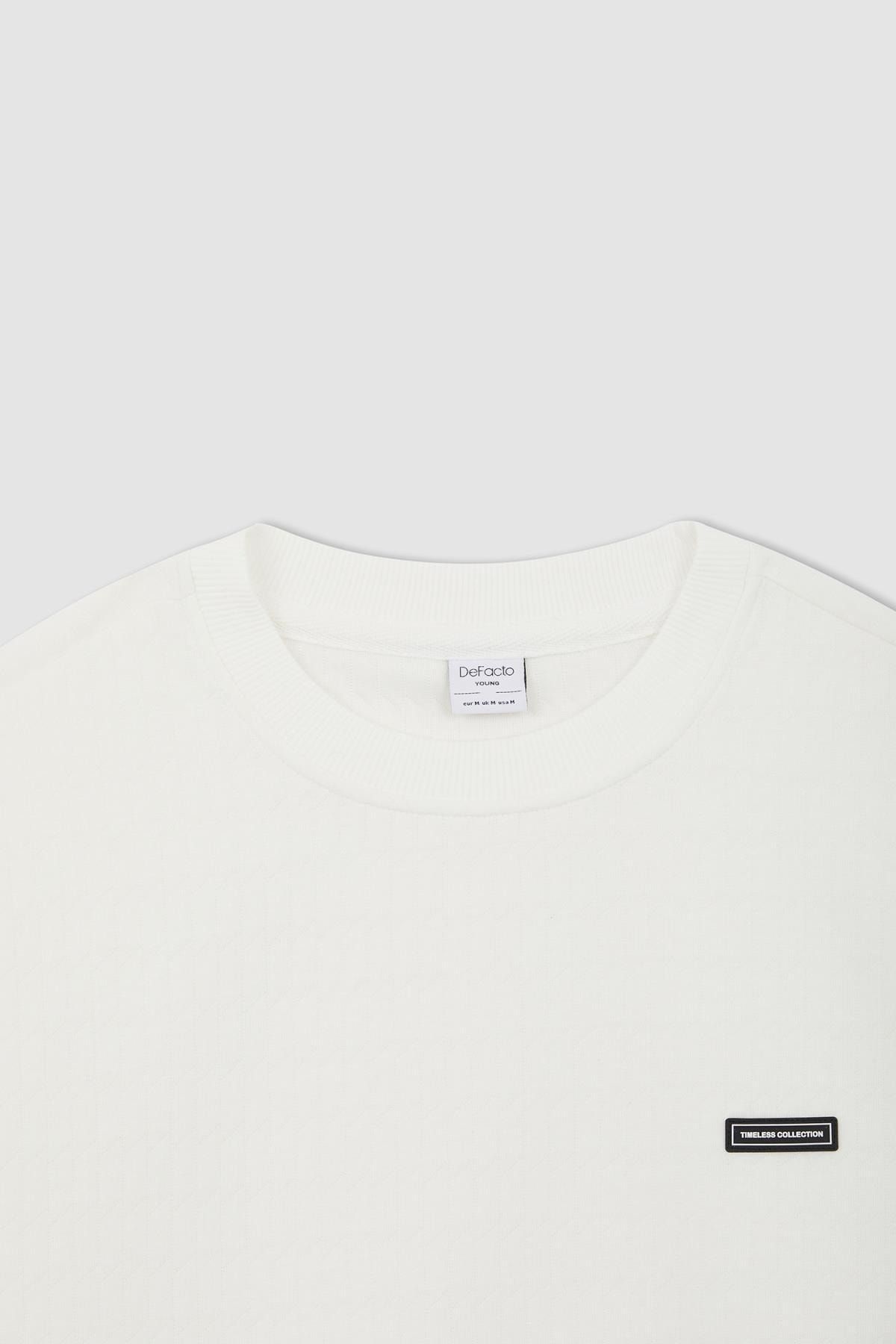 DeFacto Sweatshirt Ecru Regular Fit FN6653