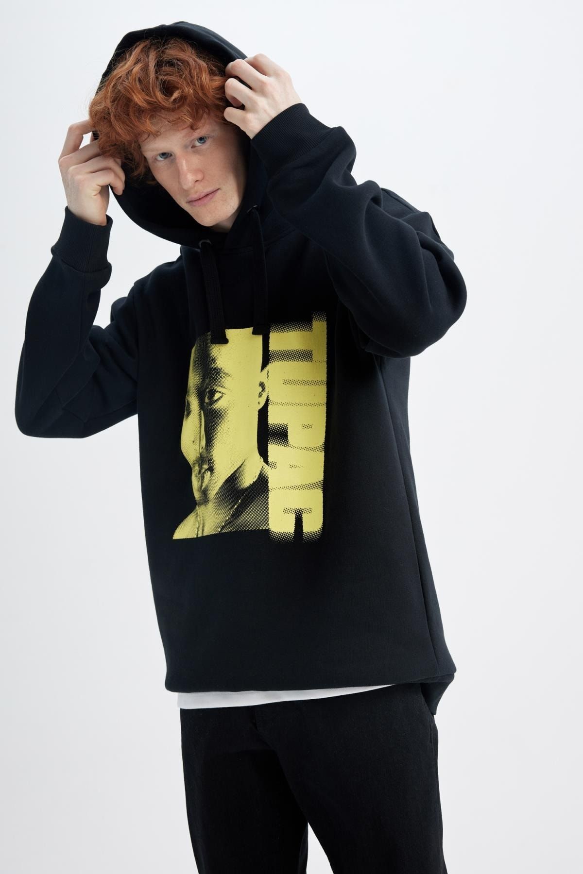 Defacto Sweatshirt Black Regular fit