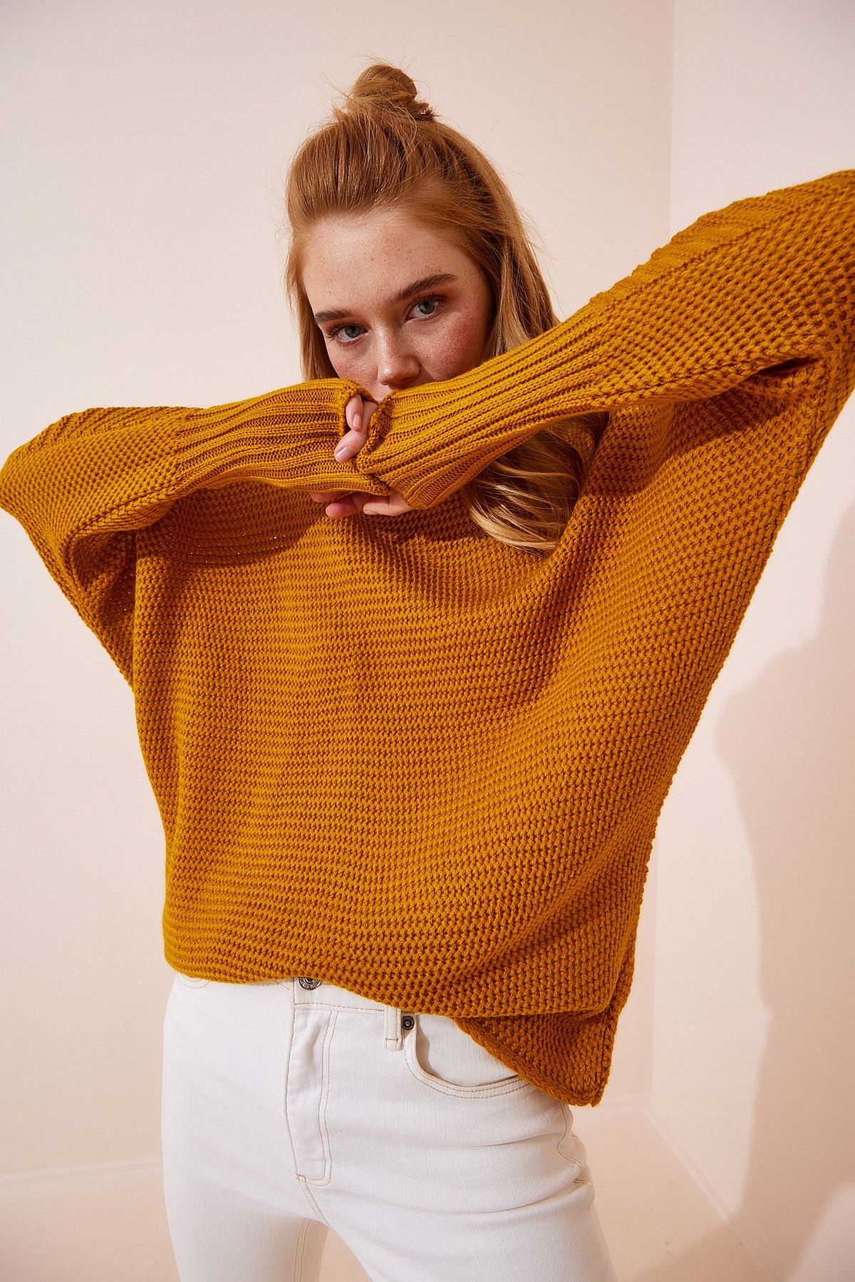 Yellow discount oversized jumper