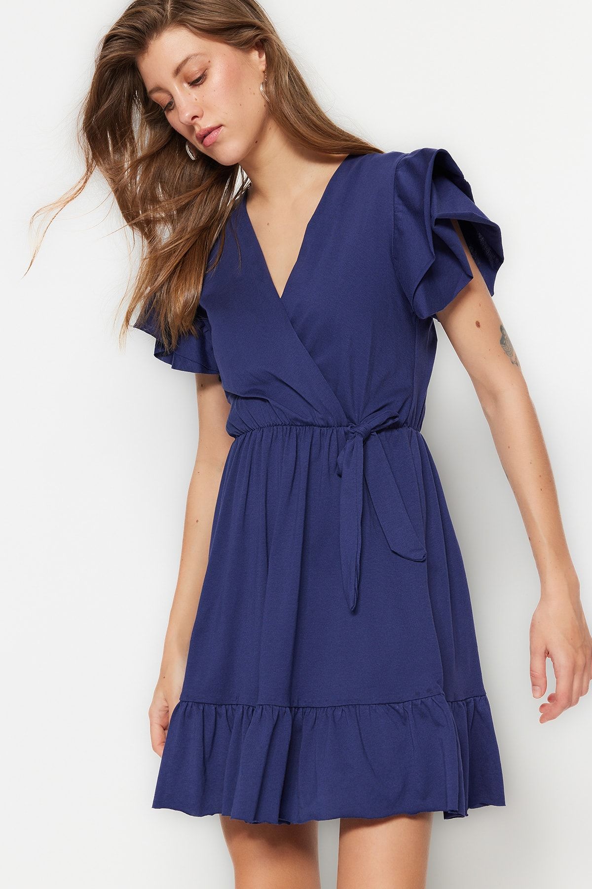 Trendyol Collection Kleid Dunkelblau Skater OB7554