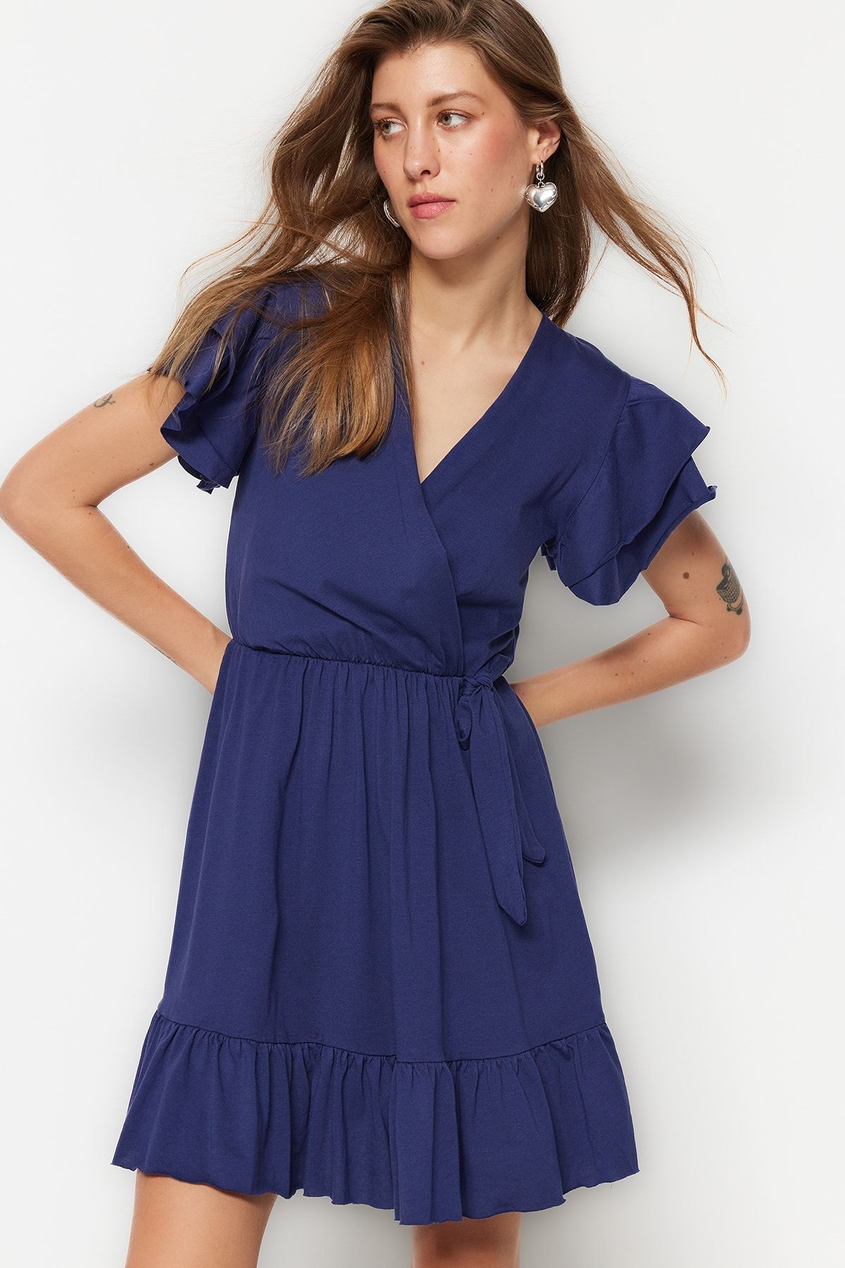 Trendyol Collection Kleid Dunkelblau Skater OB7554
