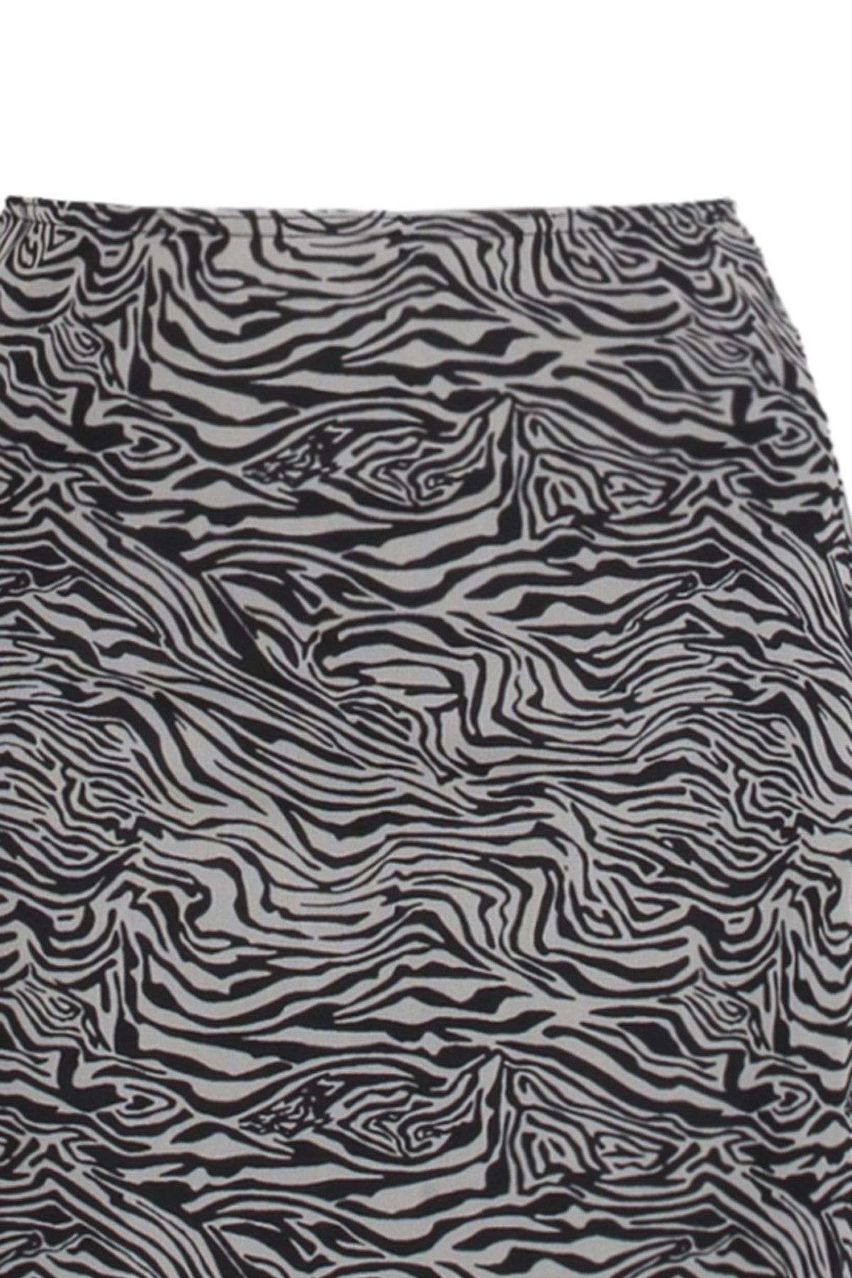 Trendyol Collection-Multicolored Zebra Patterned Tulle Pencil High Waist Midi Stretchy Knitted Skirt TWOSS23ET00020 9