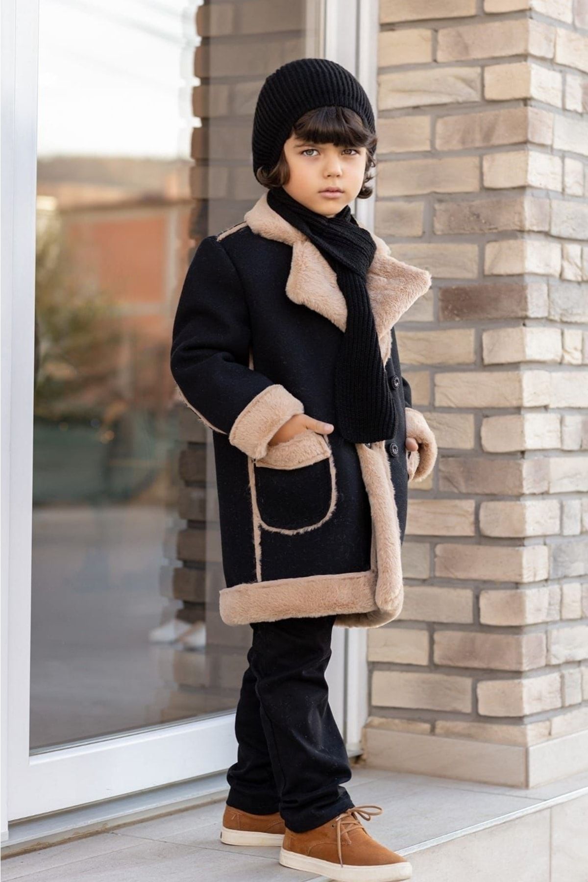 K DY LOVE Unisex Children s Stamp Coat Trendyol