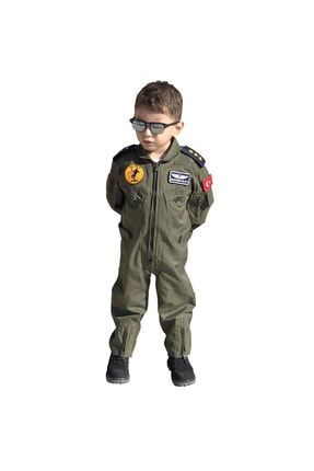 Çocuk Pilot Tulumu Haki Yeşil ÇT01