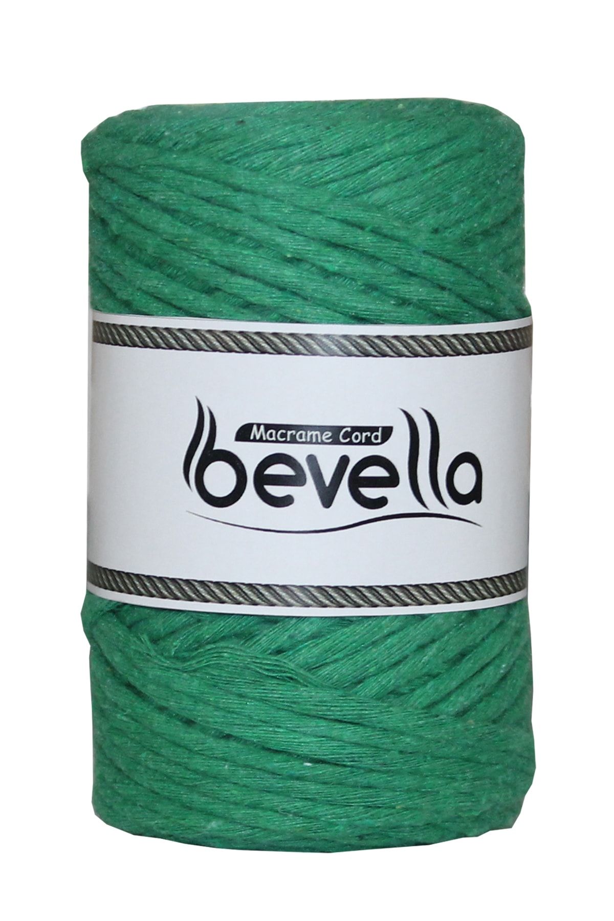 Bevella Macrame Cord-Taranan Macrame Thread 3mm Single Twist Scannable Cotton Macrame Thread Benetton Green 3