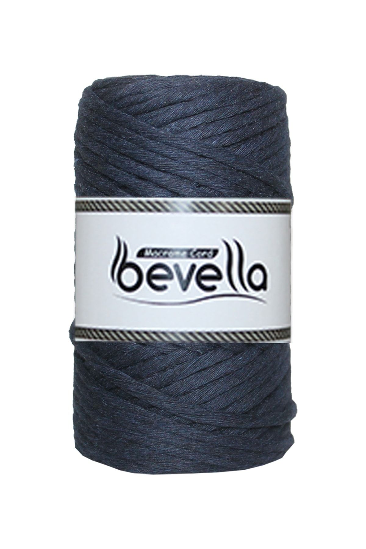 Bevella Macrame Cord-Пениран макраме конец 3 мм, памучен, с единичен макраме конец, тъмносин 3