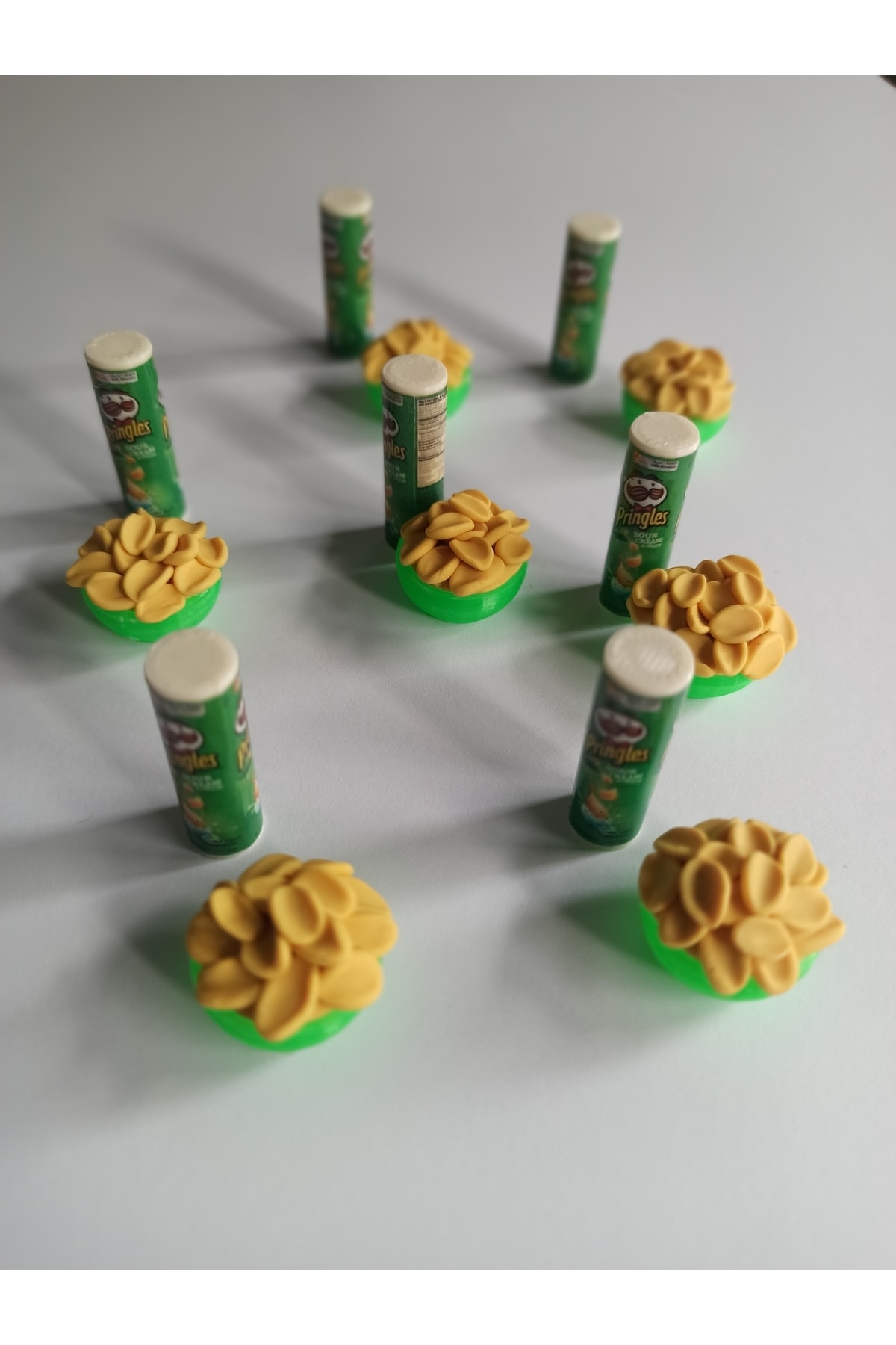 Barbie Minyatür Pringless Yeşil Cips Kase ( 1 Adet Kase Ve Pringless Kutu)