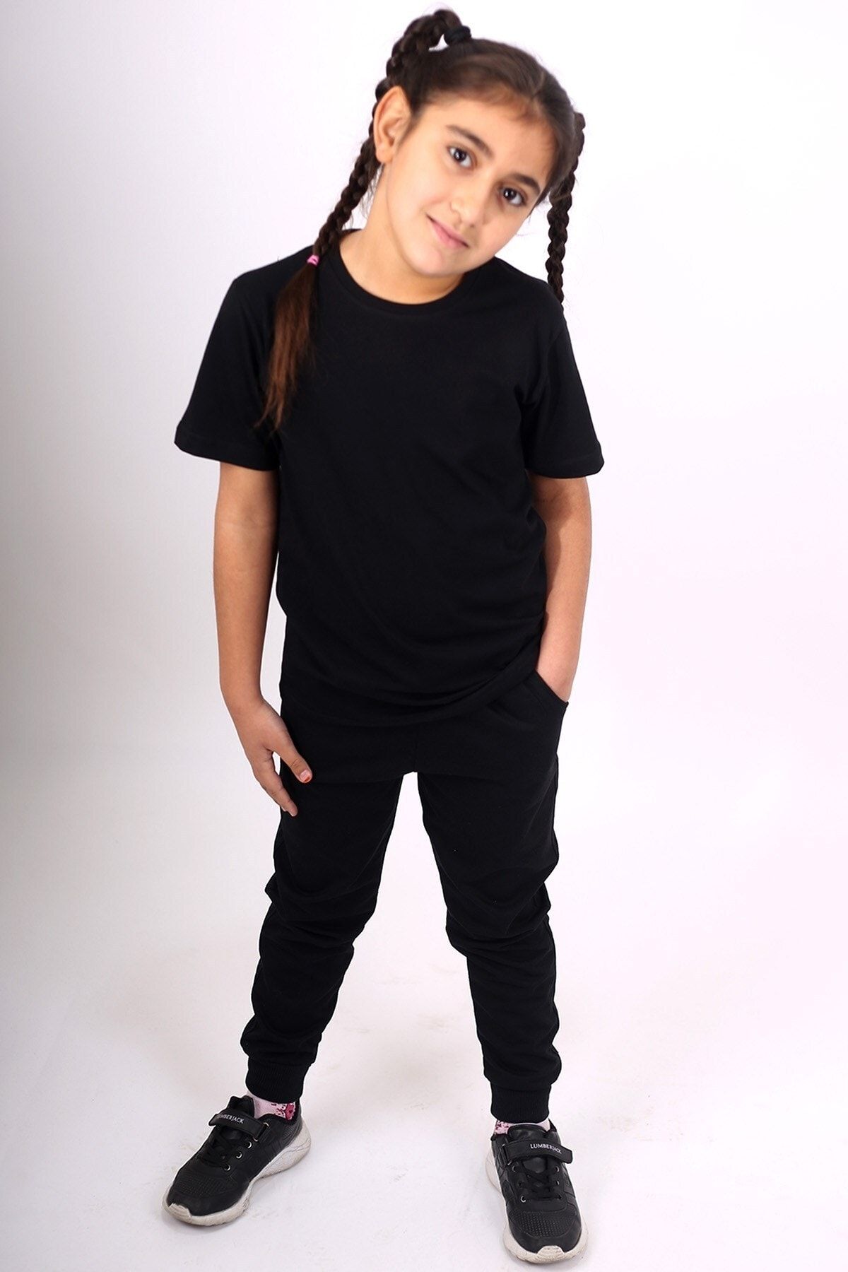 Çiggo Kids-Unisex 1 απλό φούτερ Jogger και 1 απλό βαμβακερό μπλουζάκι Basic 2