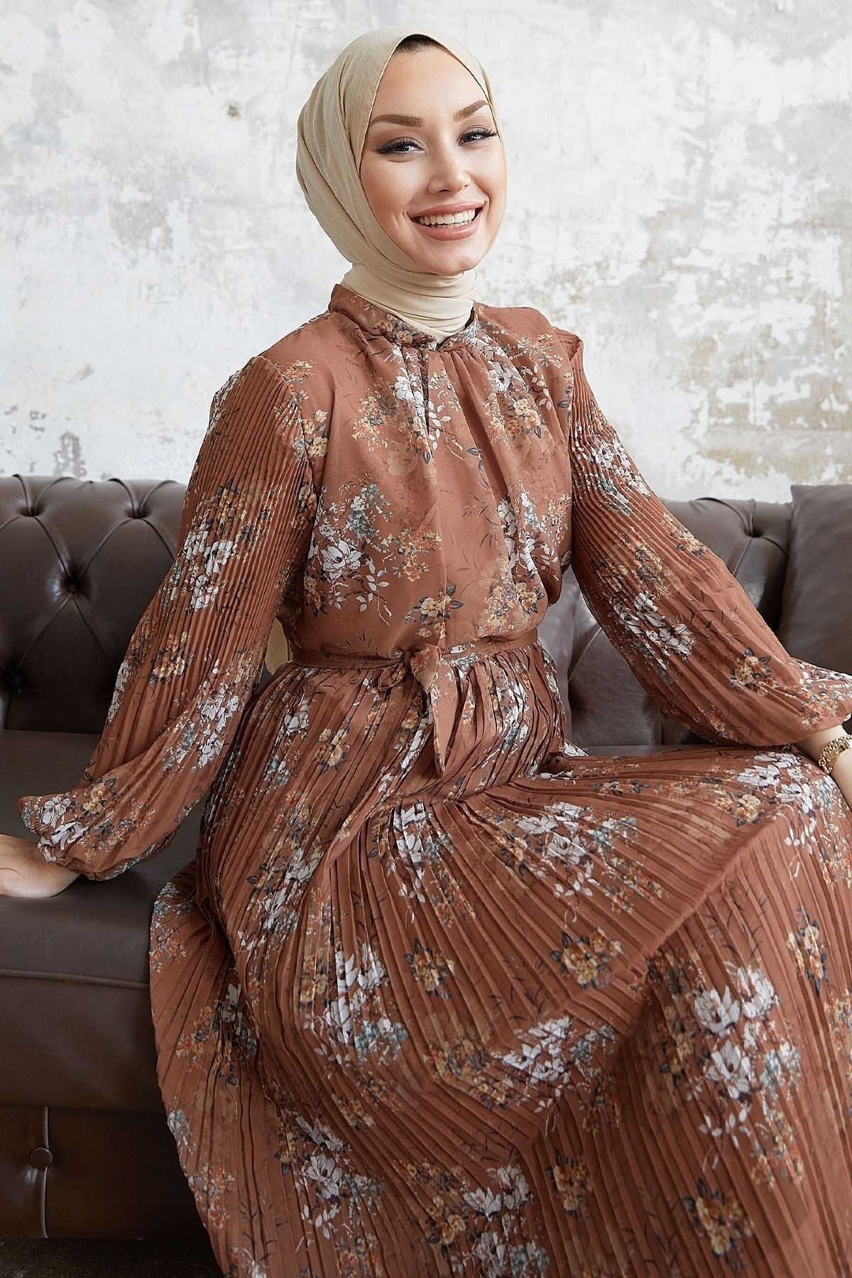 Tan chiffon dress outlet