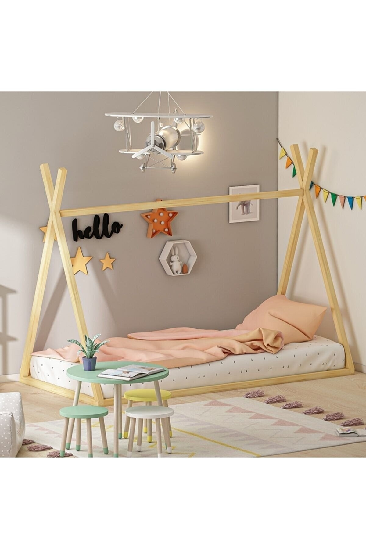 MFG AHŞAP Akasya Montessori Yatak Akasya