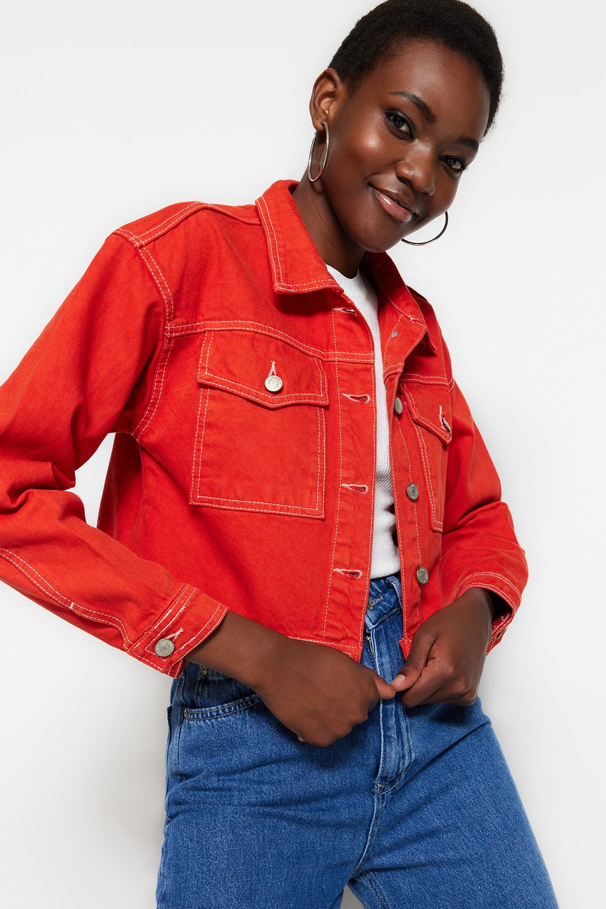 Trendyol Collection Jacke Rot Regular Fit Fast ausverkauft