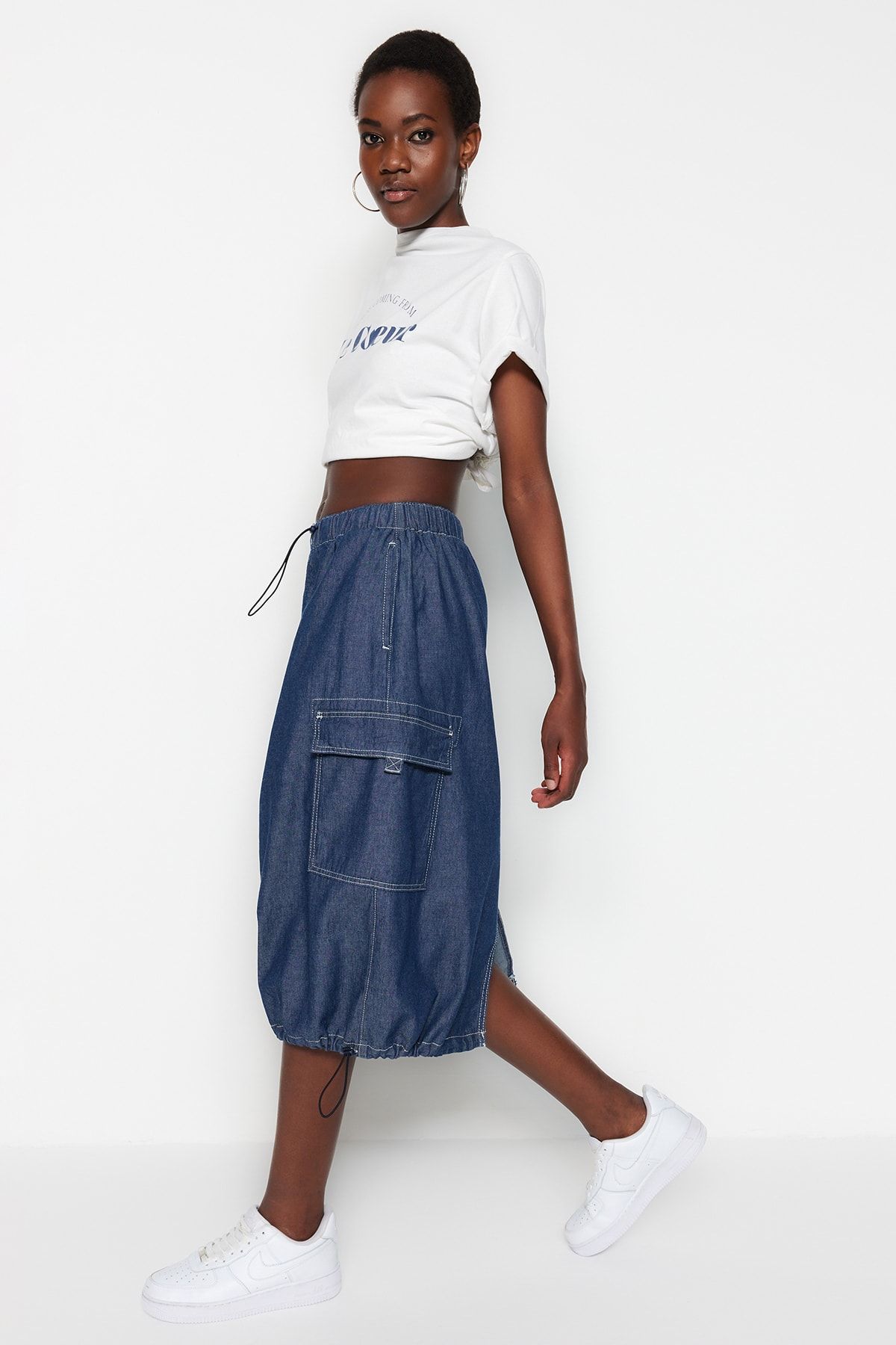 Trendyol Collection Skirt Blue Maxi Trendyol
