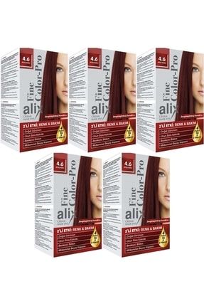 50ml Kit Saç Boyası 4.6 Ateş Kızılı 5 Li Set PAKETALİX089