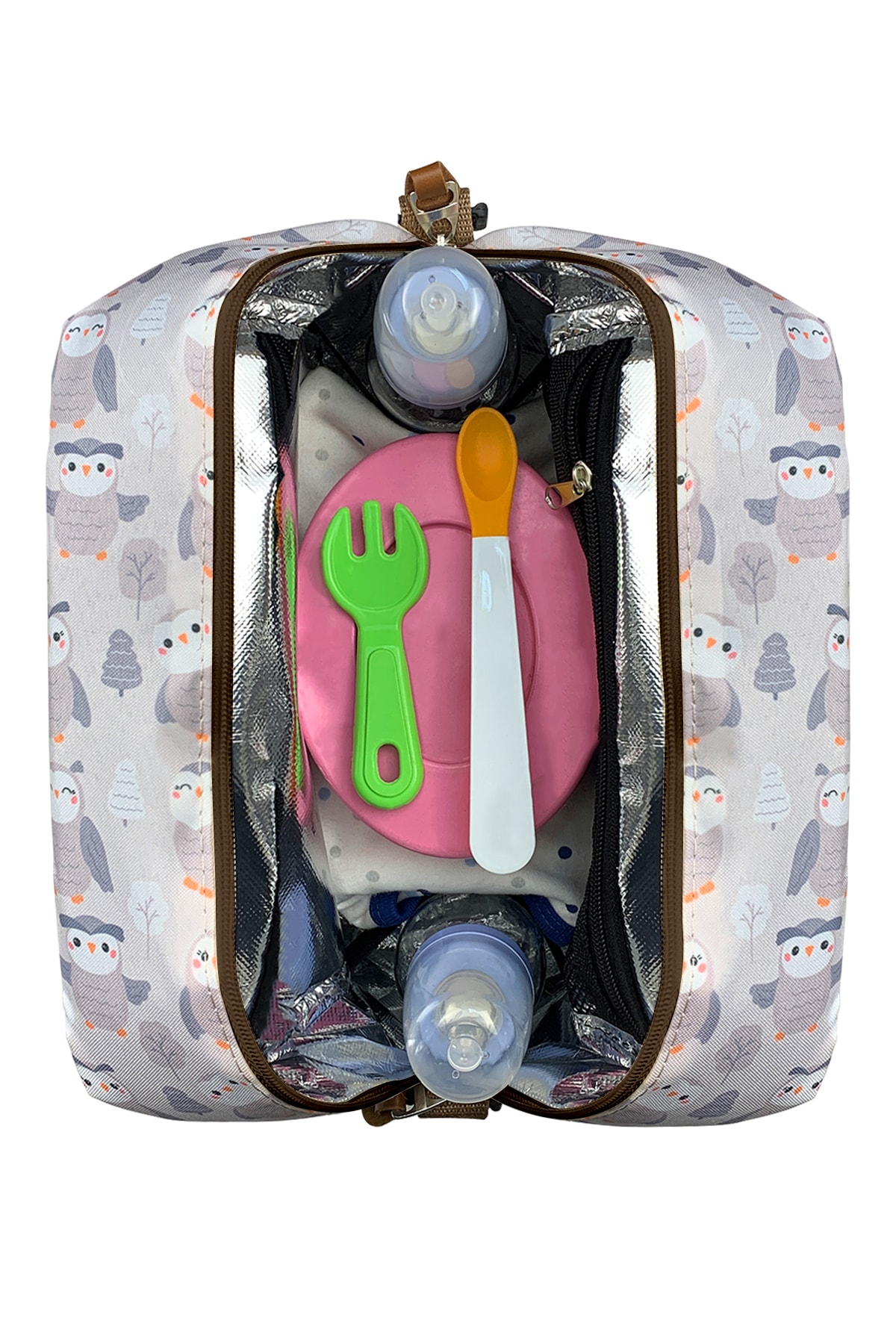 Stylo Food Bag Baykuş Isı Yalıtımlı Termal Çanta Mama Ve Yemek Taşıma Beslenme Çantası Askılı fotoğrafı 4 (önizleme)