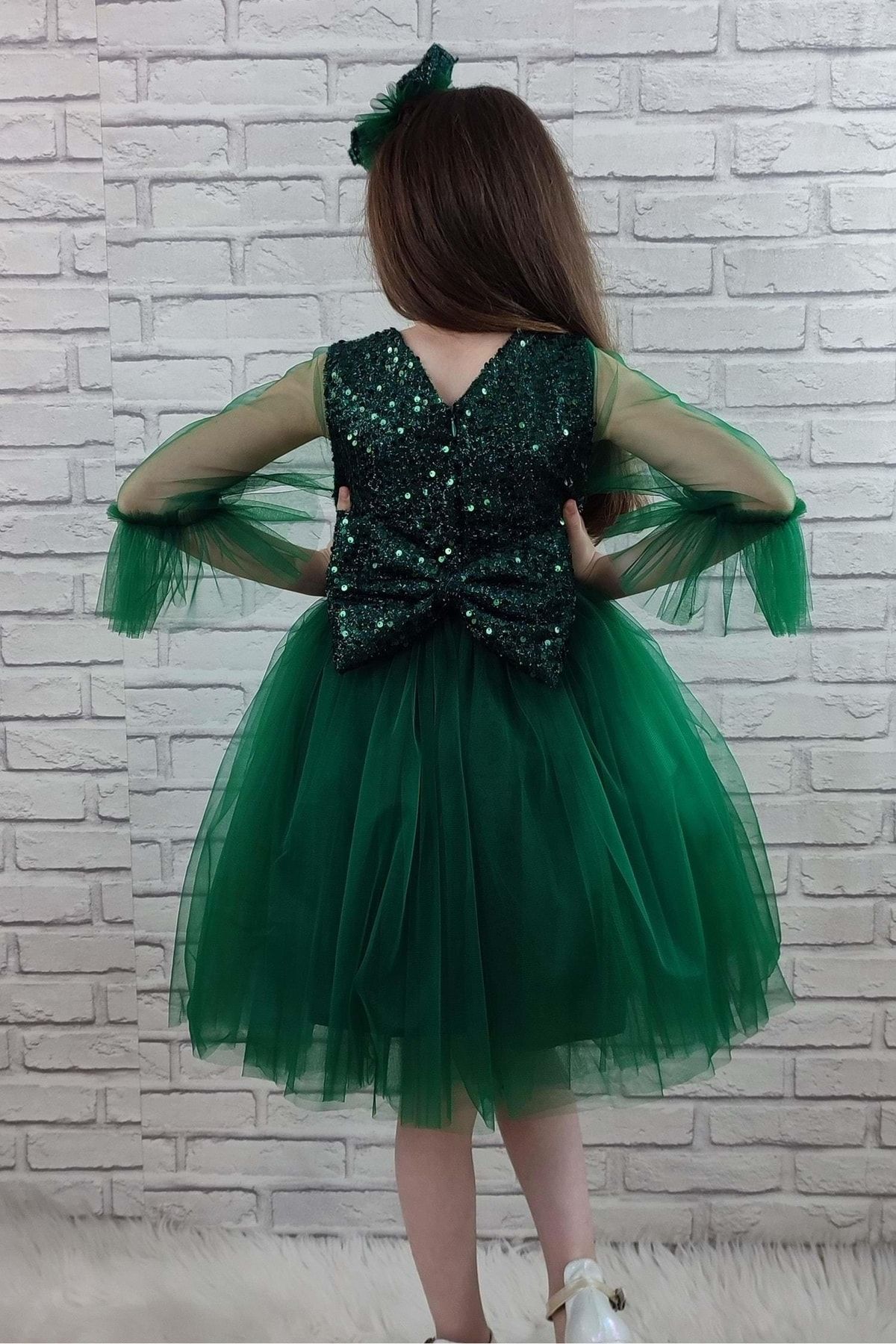 Dark green sales girls dress