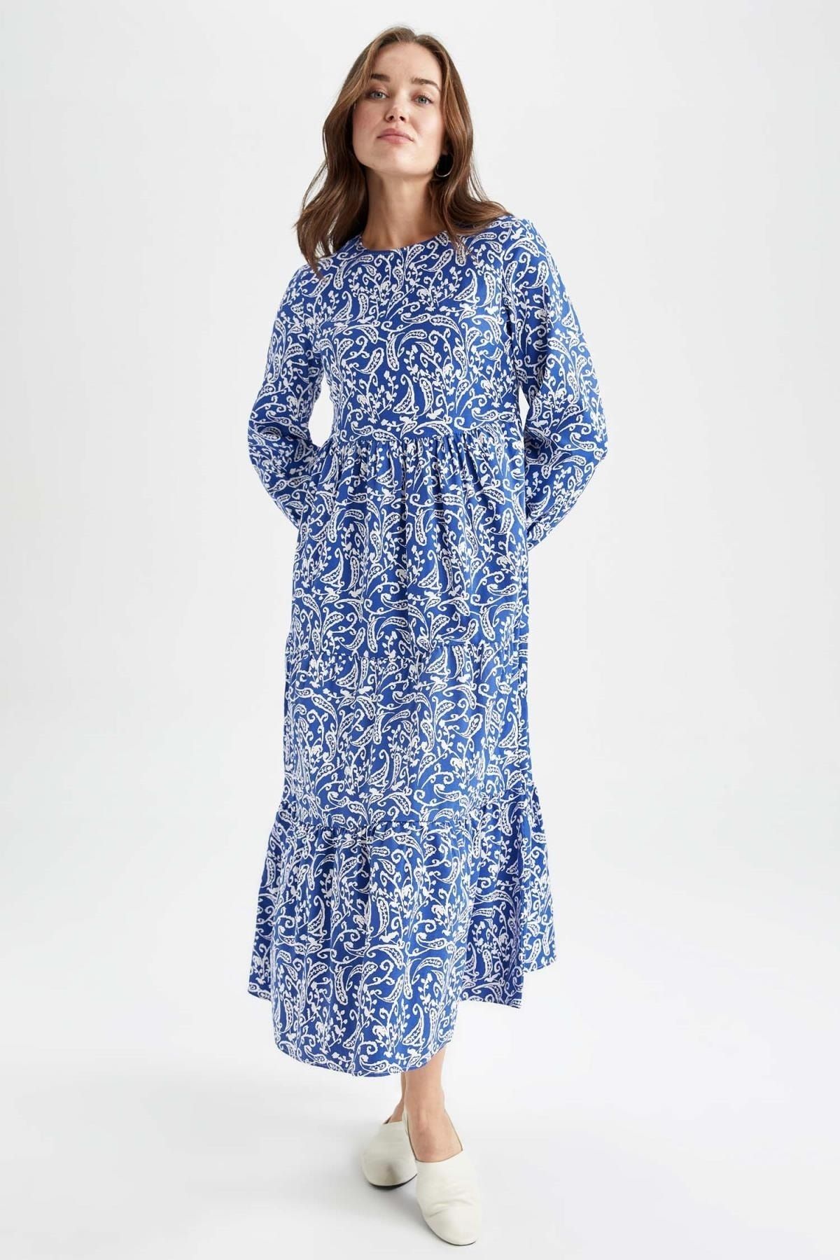 DeFacto Kleid Blau A-Linie FN5591