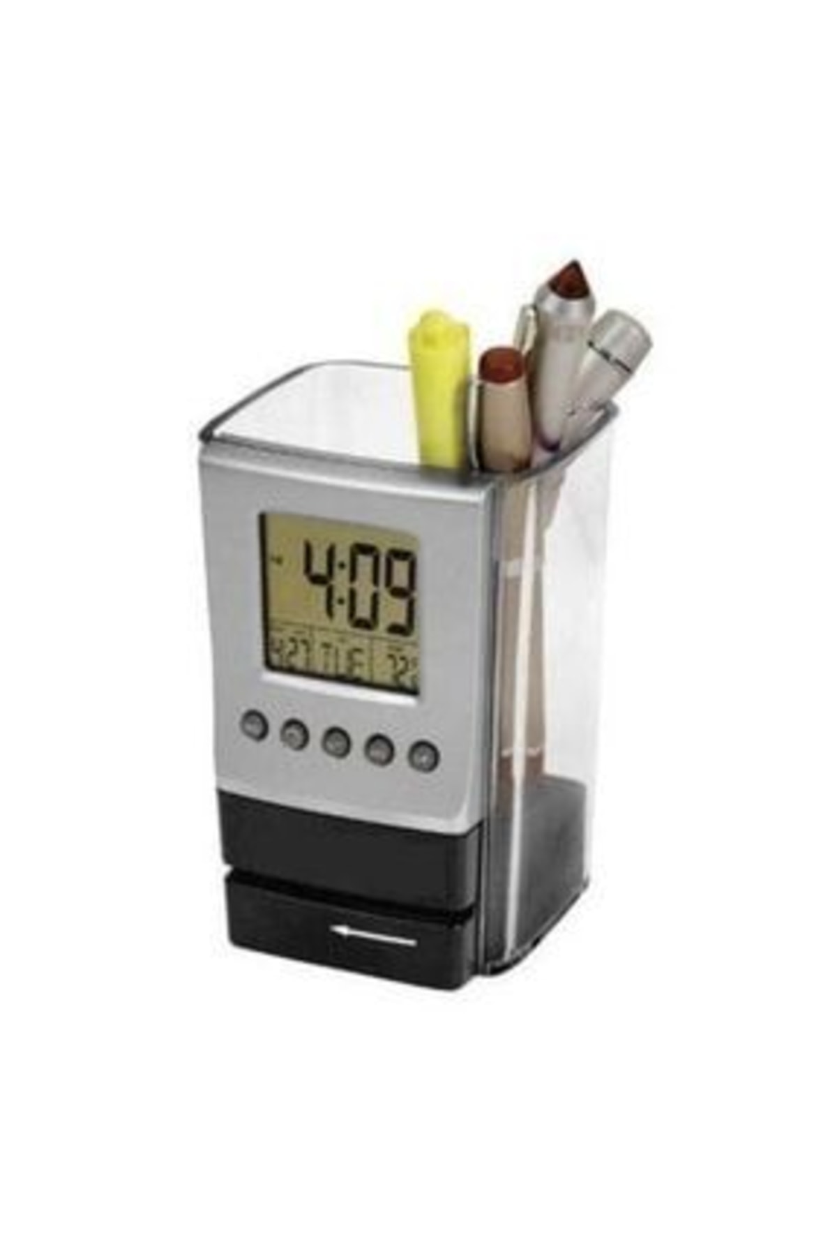 Envelope Opening Desk Top Pen Holder - Digital Desk Clock - Degree -alarm -date- time
