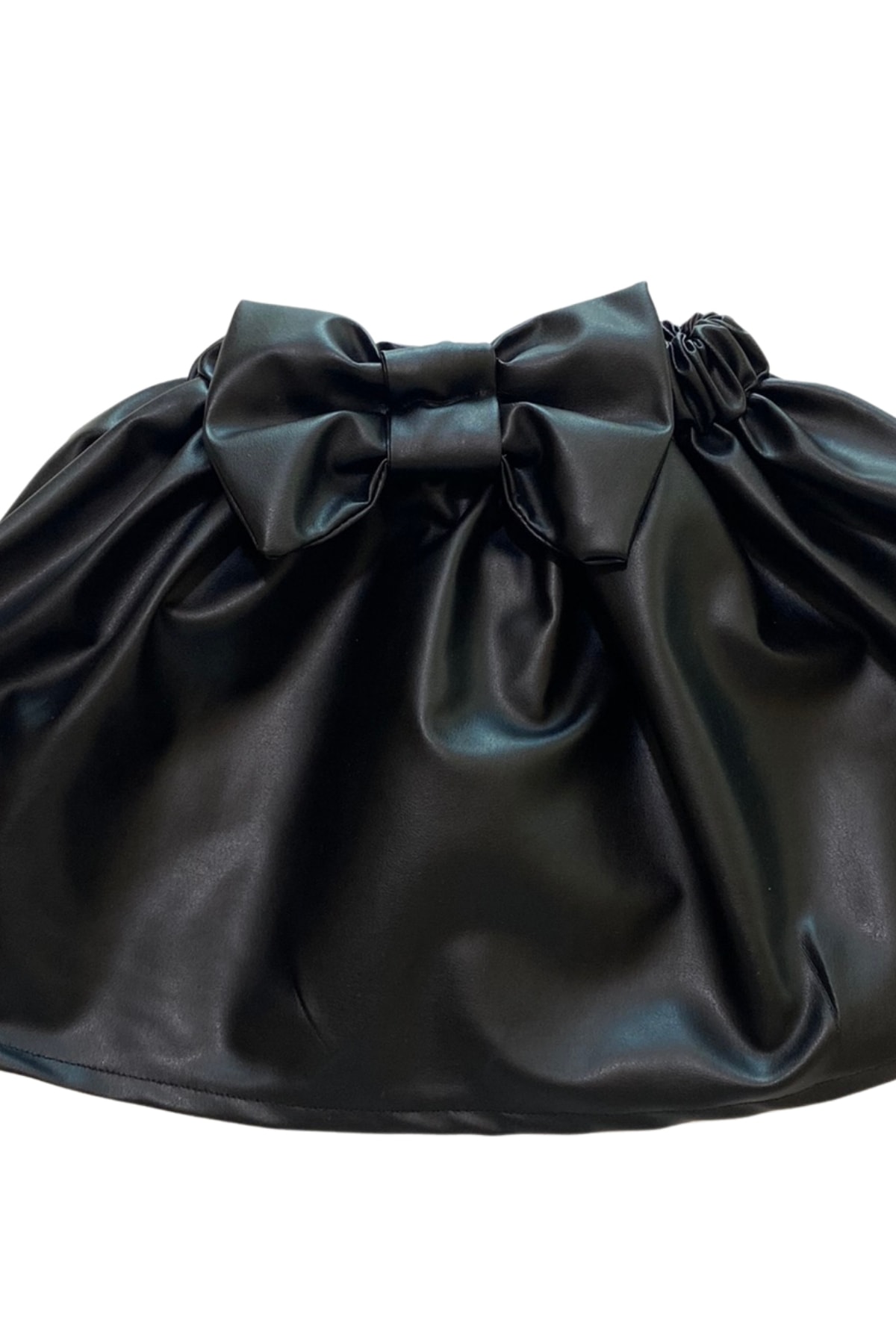 özge başaran Fiyonklu Deri Etek - Kız Çocuk & Kız Bebek 6 Aydan 6 Yaşa Kadar Kombin Ürünü fotoğrafı 2 (önizleme)