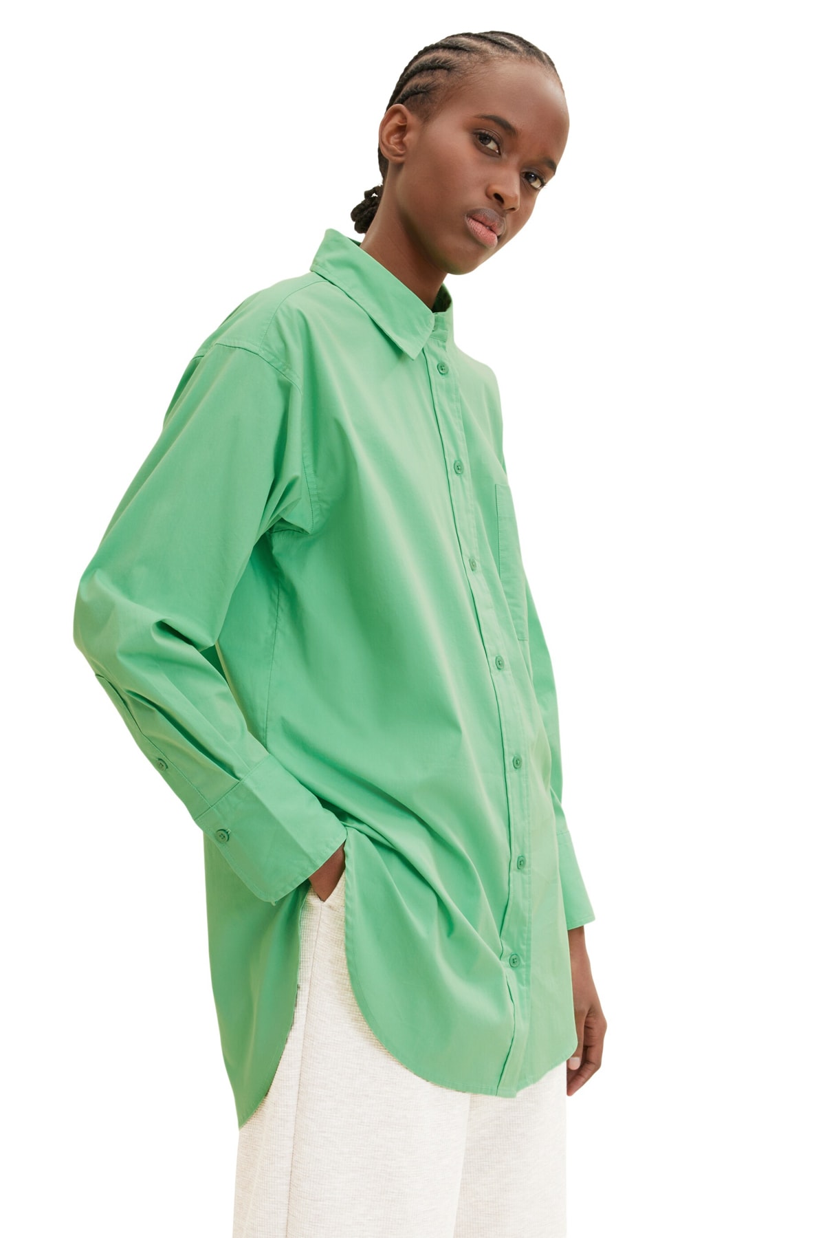 Tom Tailor Denim Bluse Grün Oversized Fast ausverkauft