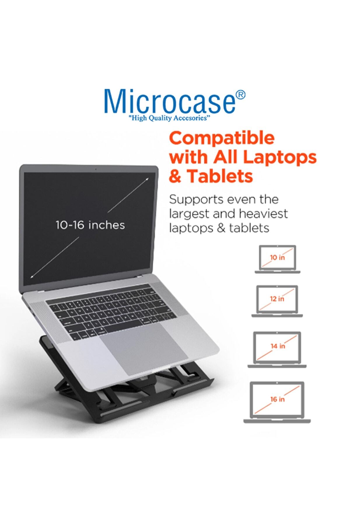 10-16 Inch Macbook Notebook Laptop Için Stand 6 Kademeli Masaüstü Tutucu - Al3480 5