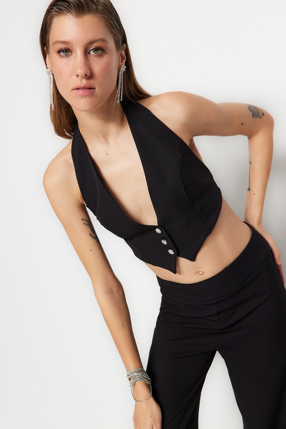 Trendyol Collection Weste Schwarz Basic