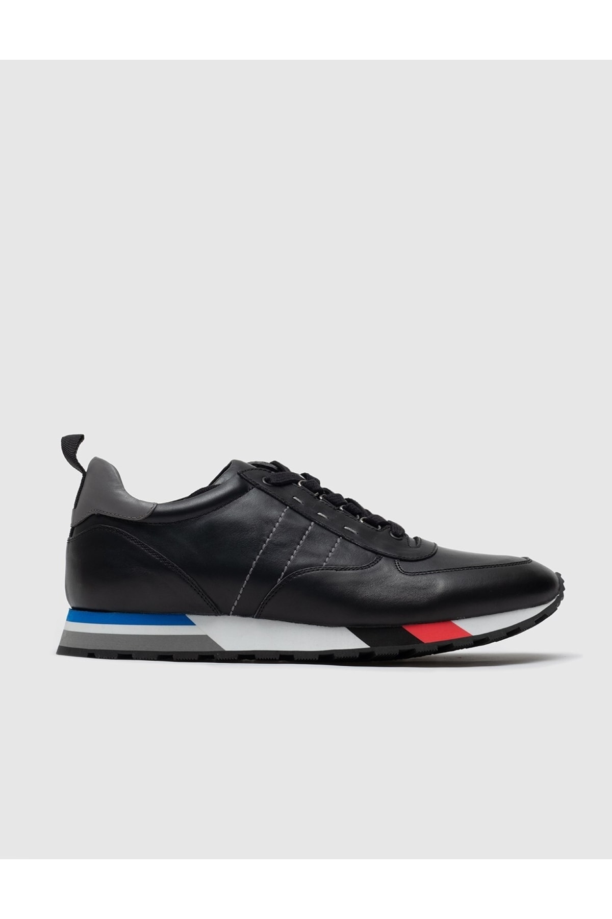Cabani Hakiki Deri Siyah Bağcıklı Erkek Sneaker Günlük Ayakkabı