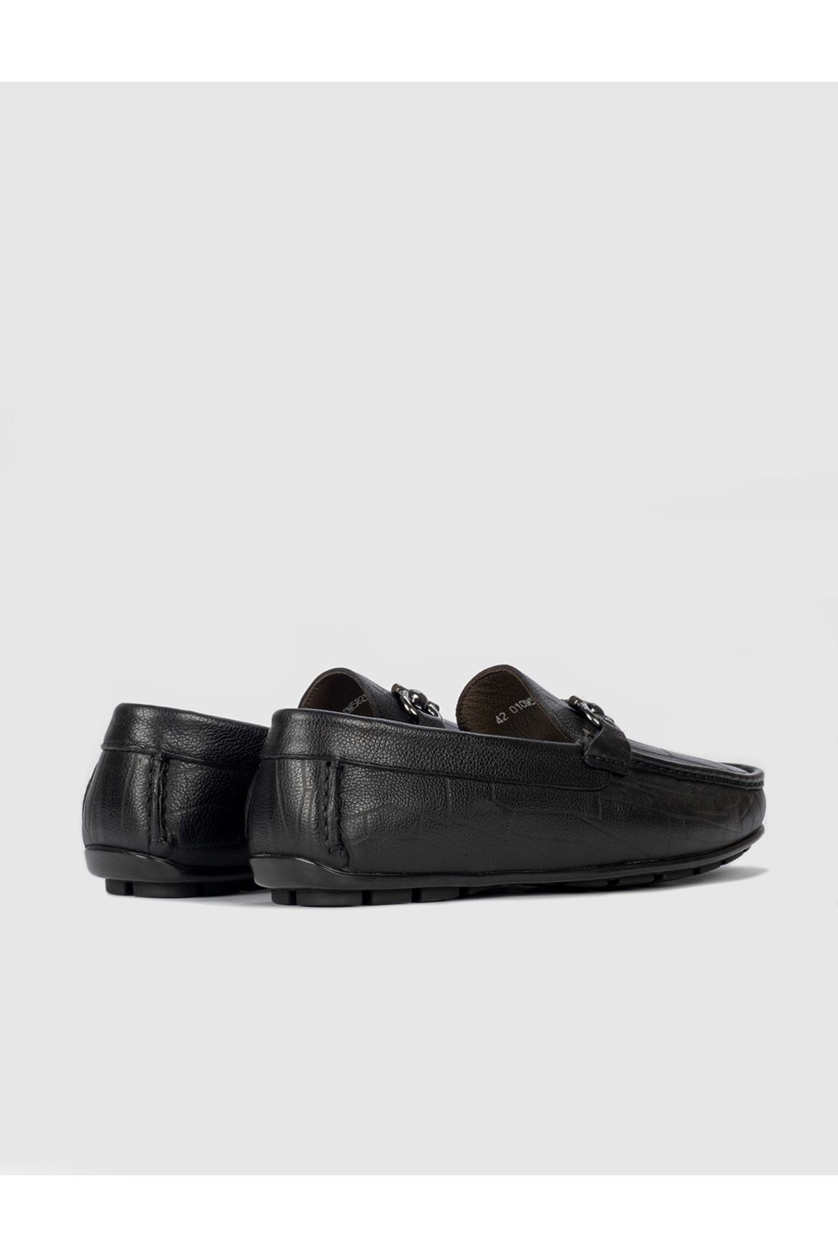 Hakiki Deri Tokalı Siyah Erkek Loafer