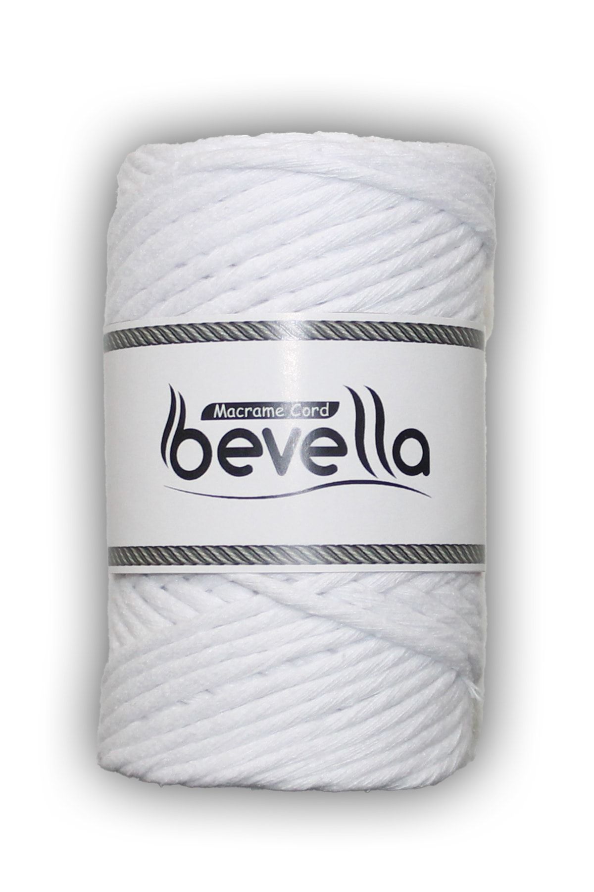 Bevella Macrame Cord-Scalloped Macrame Thread 3mm Scalloped Cotton Single Twist Macrame Thread White Optical 3