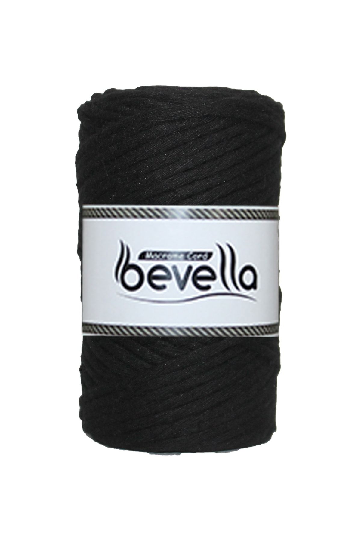 Bevella Macrame Cord-Taranan Macrame Thread 3mm Scannable Cotton Single Twist Macrame Thread Black 3