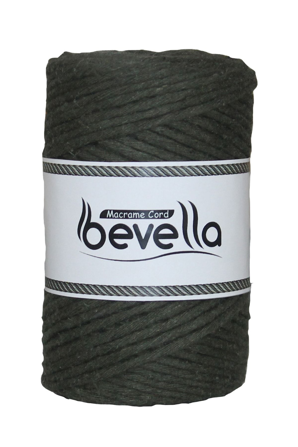 Bevella Macrame Cord-سلسلة مكرامية تاران 3 مم من القطن القابل للالتواء بحلقة واحدة كاكي 3
