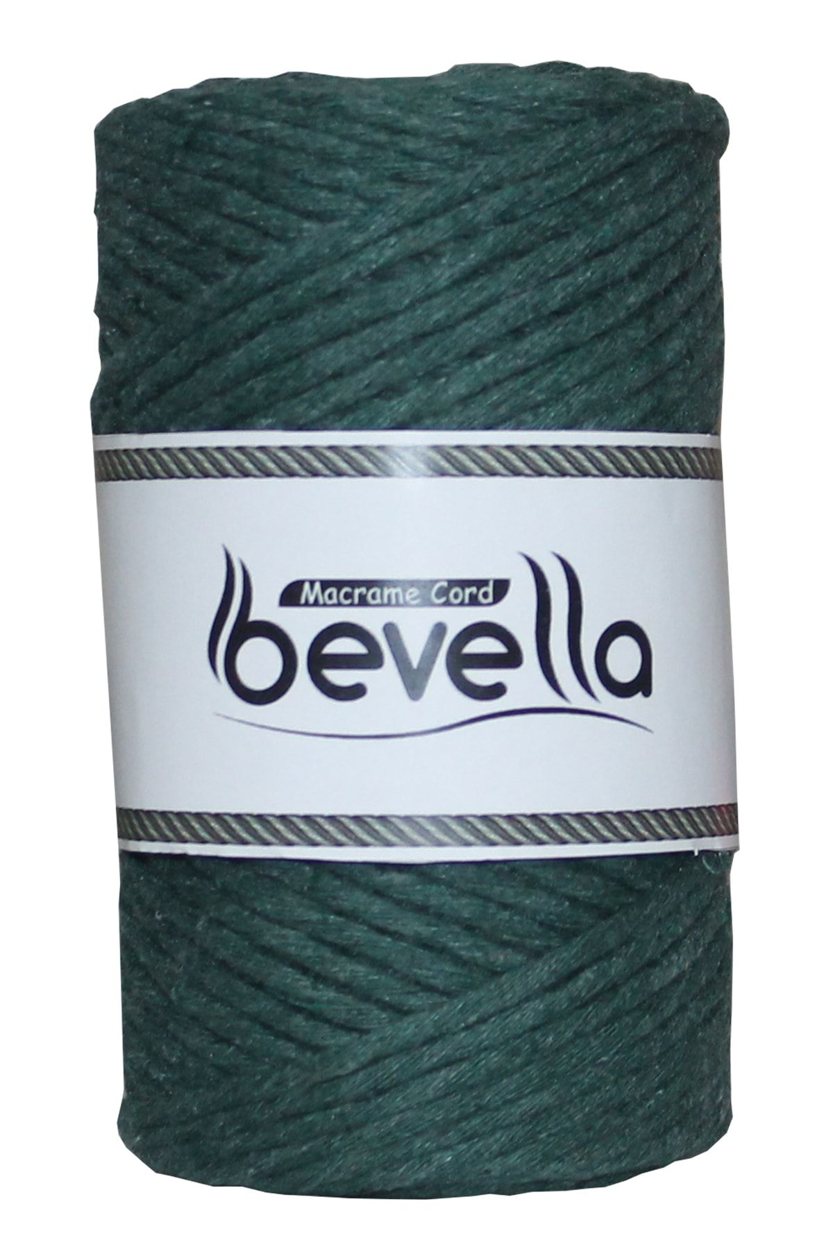 Bevella Macrame Cord-Taranan Macrame Thread 3mm Scannable Cotton Single Twist Macrame Thread Nefti Green 3