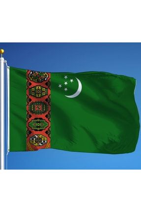 Türkmenistan Milli Gönder Bayrağı 70x105 Cm Raşel Dijital Baskı 2202513