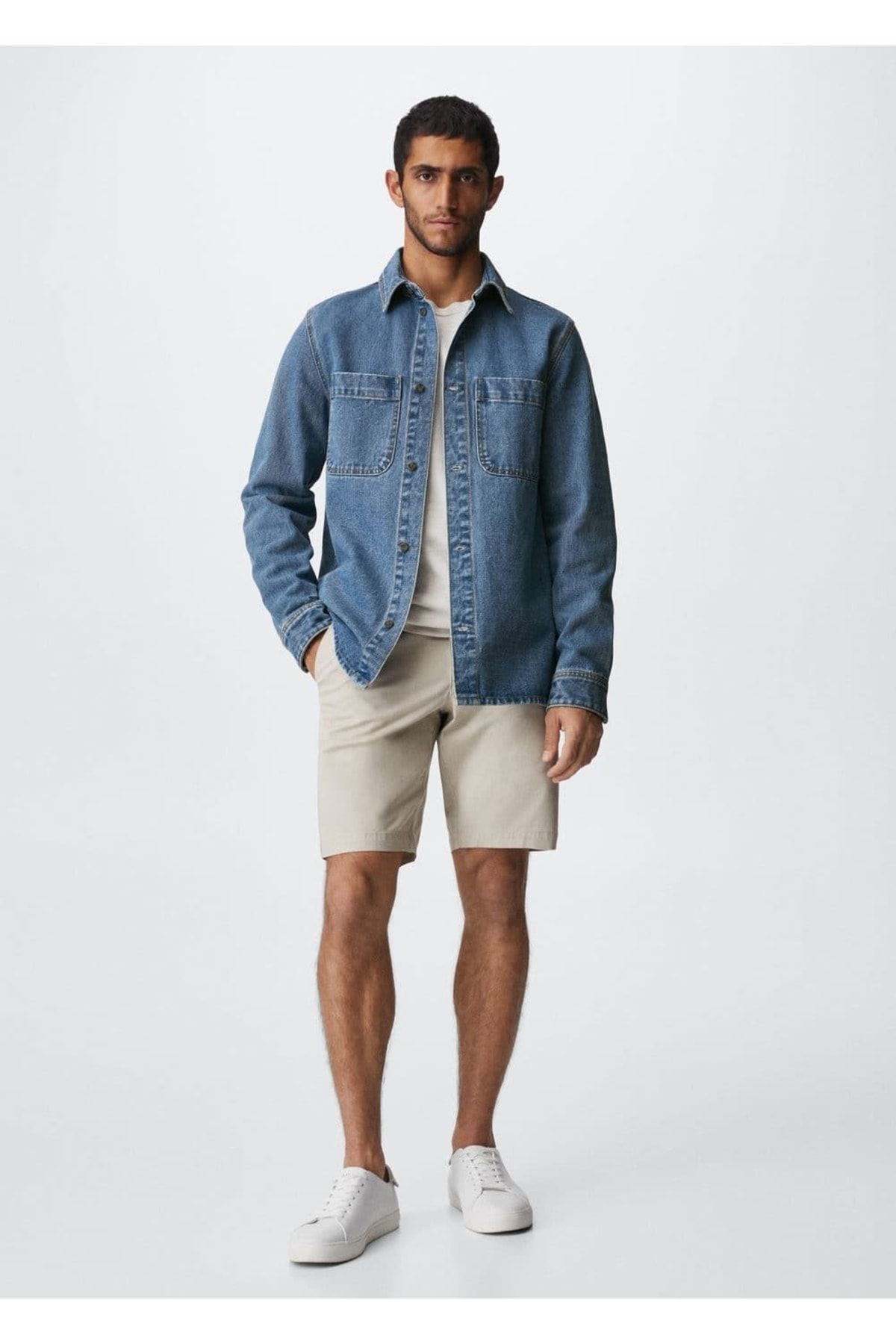 Denim jacket with deals shorts mens