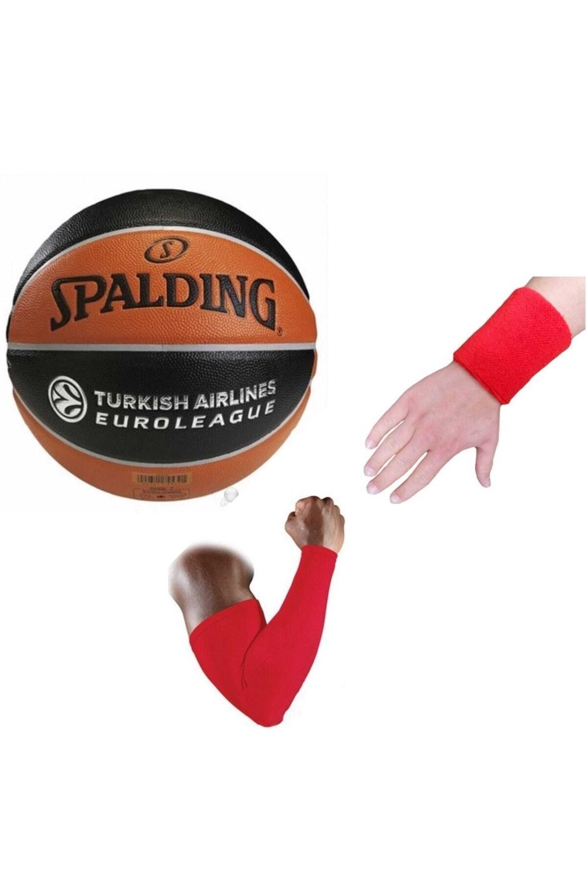 SPALDING Basketbol Topu Tf150 7 Euroleague Tf150 7+basketbol Kolluğu+havlu Bıleklık