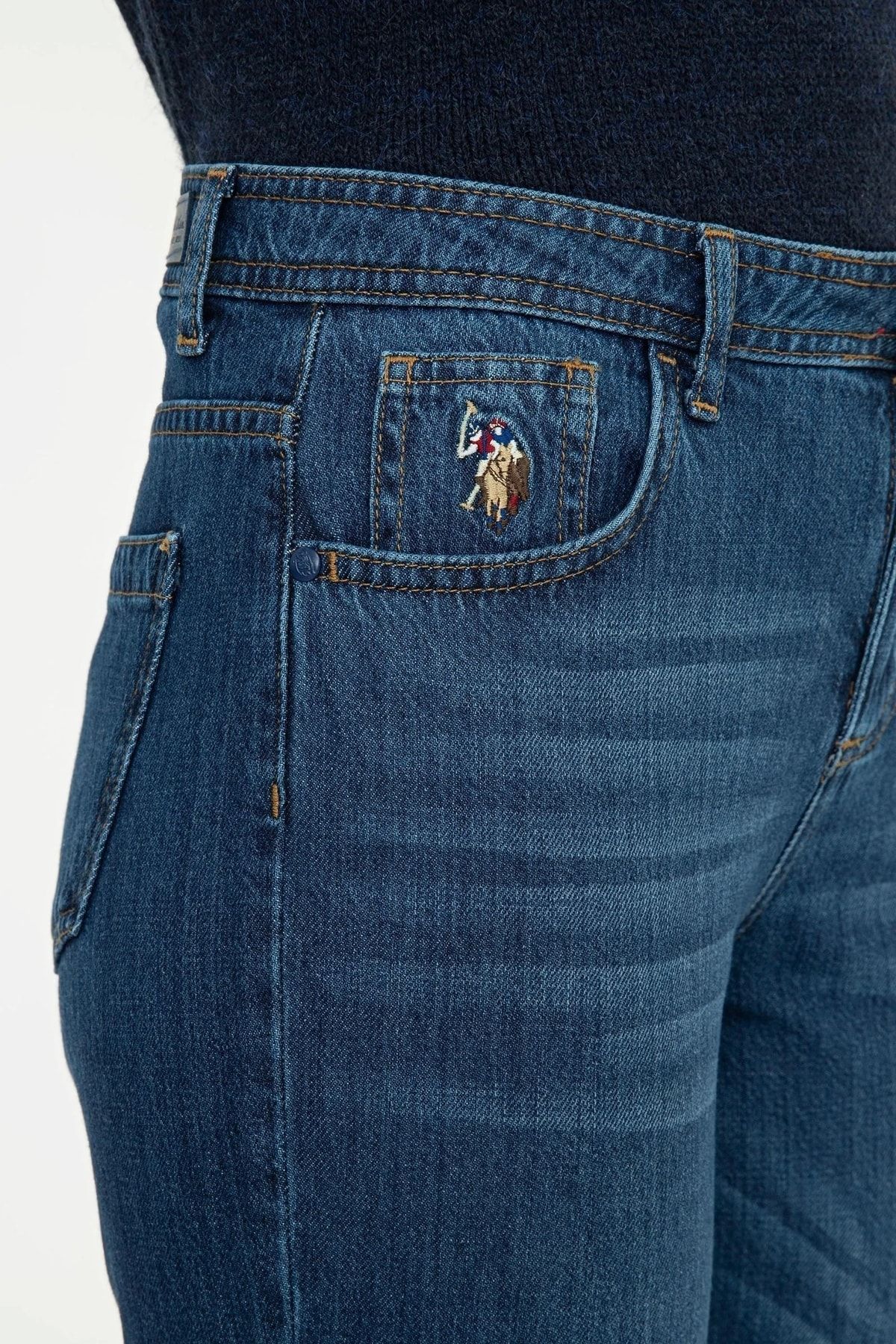 U.S. Polo Assn. Women s Blue Denim Pants Trendyol