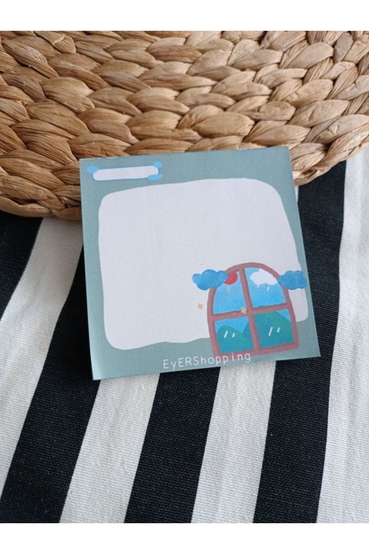 EyER Shoping-Various Figures Patterned Memopad Notepad Memo Pad Check Pluck Notebook Green 2
