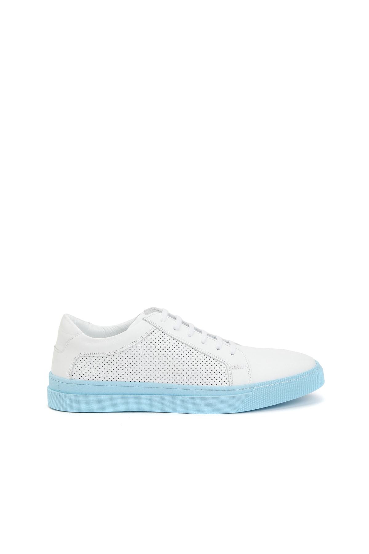 Dıvarese Beyaz Mavi Erkek Deri Sneaker