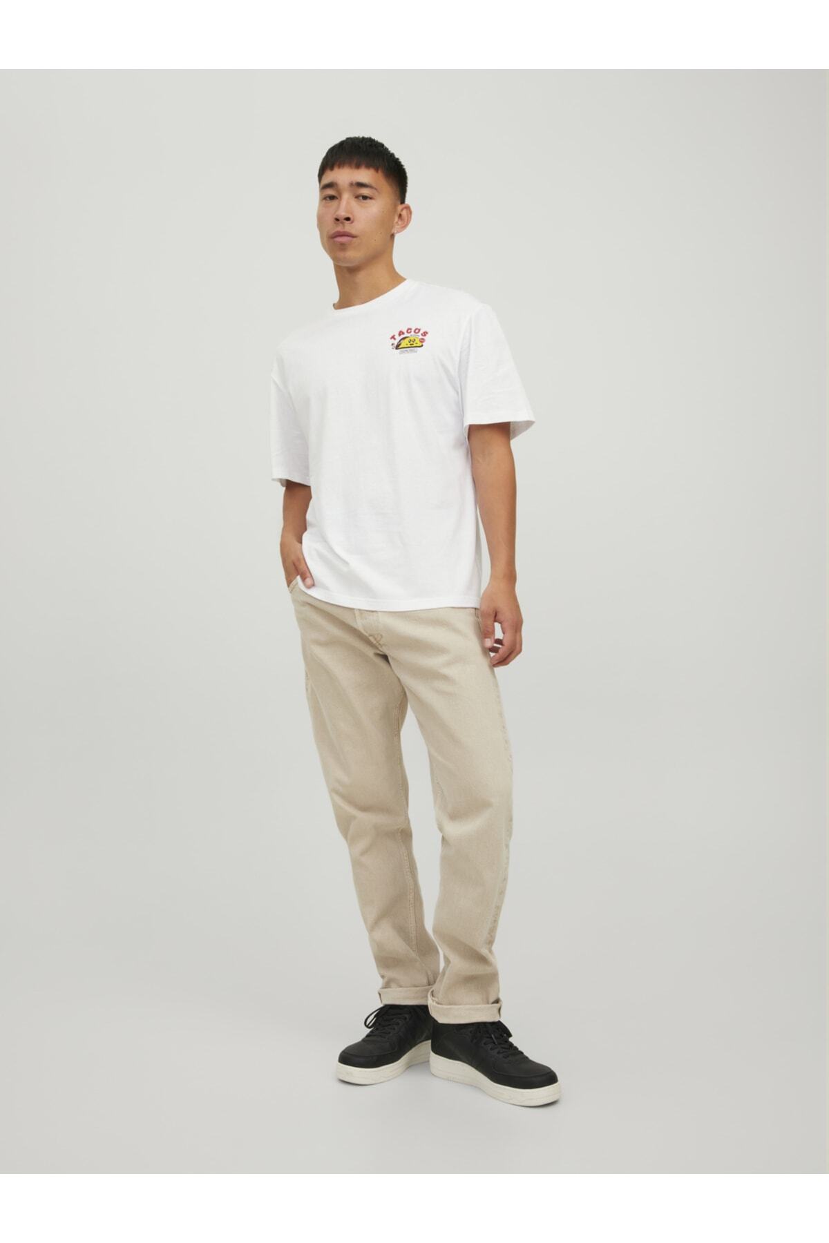 تیشرت مردانه سفید جک اند جونز | 12232251 - 1 اورجینال - تصویر 3